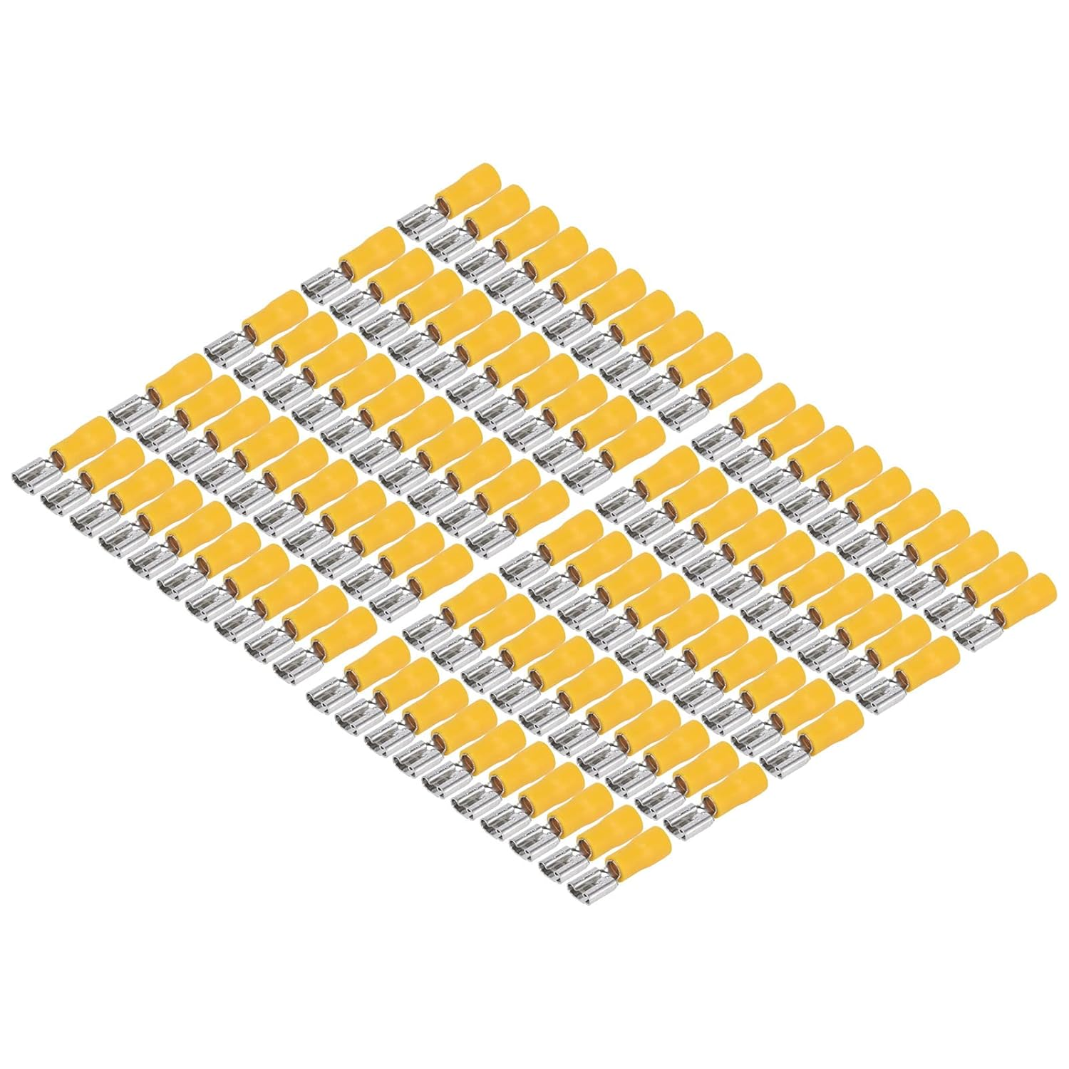 Domary 100PCS Insulated Wire Terminal Female Spade Connector for AWG 12‑10 4‑6Mm&sup2; Yellow Electrical Crimp 24A Terminal Copper PVC Set Electrical Equipment Industrial Automation image number 6