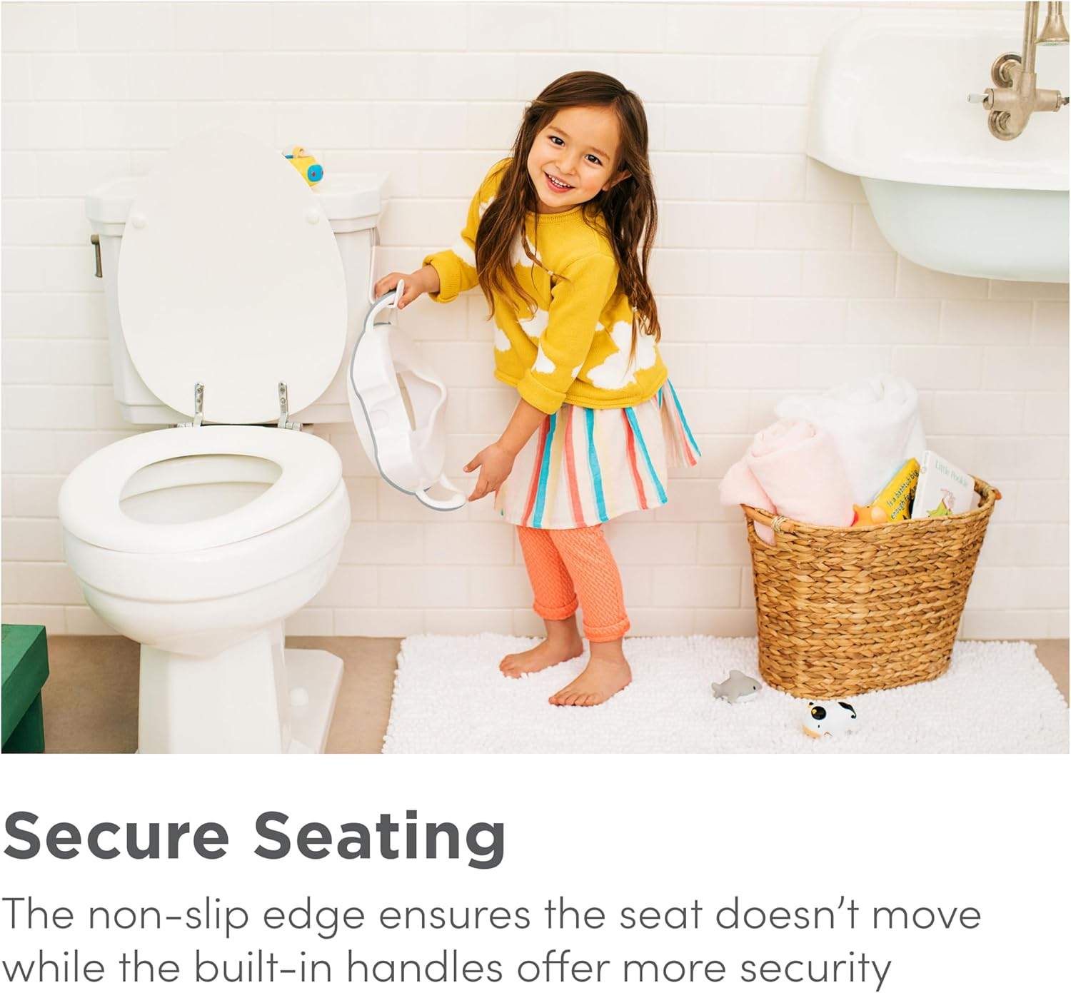 Munchkin Sturdy Potty Seat | Toddler Toilet Seat with Handles and Legs | Portable, Grey image number 6