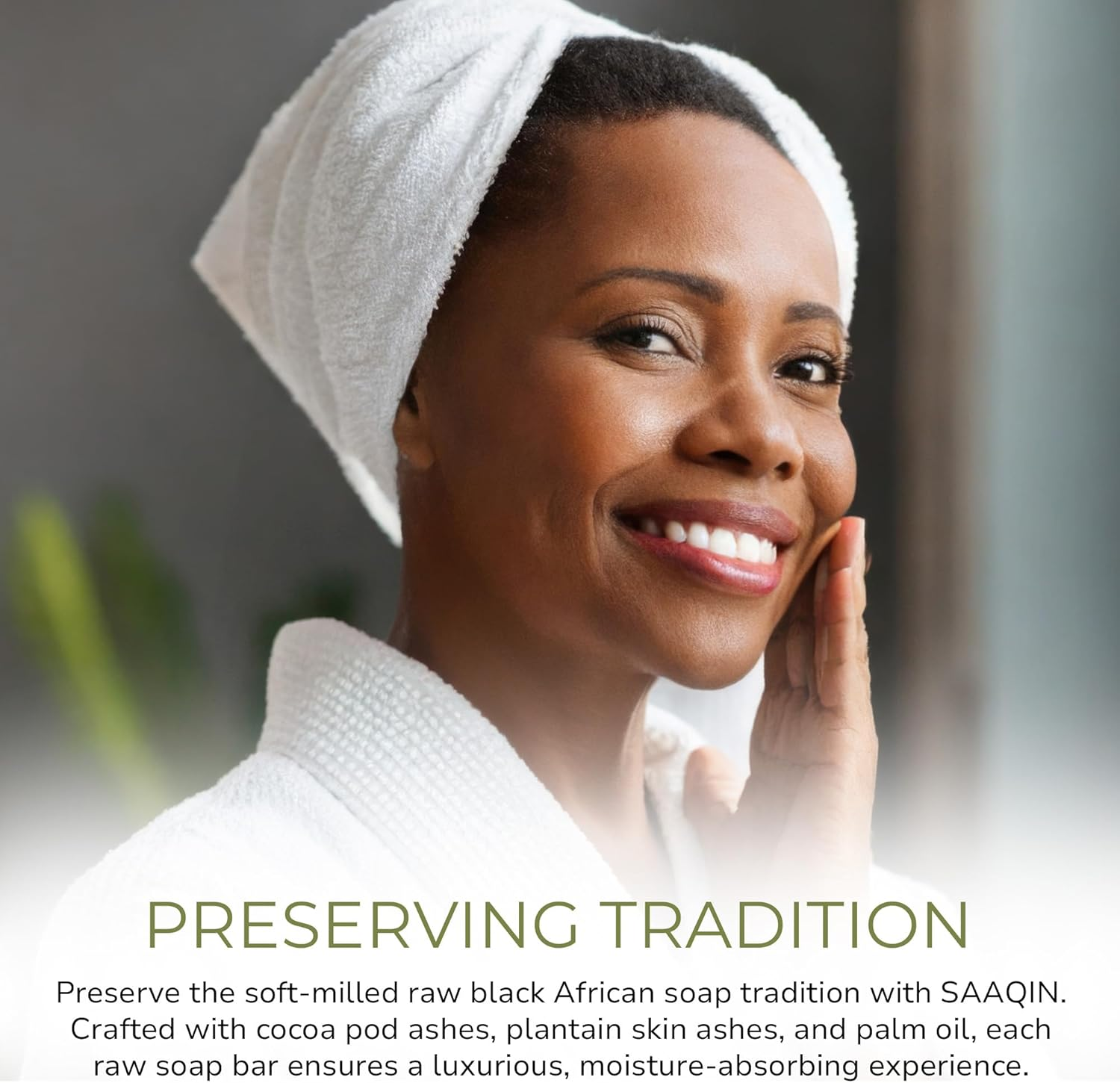 SAAQIN - Raw African Black Soap for All Skin Types, Black Soap Ideal for Acne, Wrinkles, Make-Up Removal, Hair & Body, Natural Glycerin Black African Soap, African Black Soap Bar from Ghana, 5 Lbs image number 2