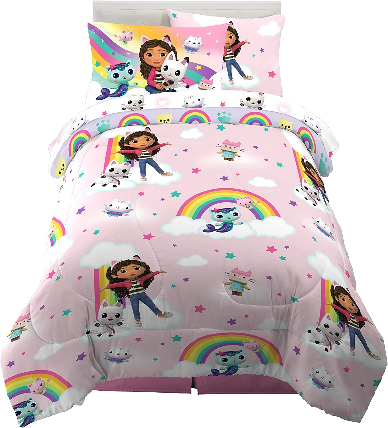Franco Gabby'S Dollhouse Kids Bedding Super Soft Comforter and Sheet Set with Sham, 7 Piece Full Size, (Officially Licensed Product)