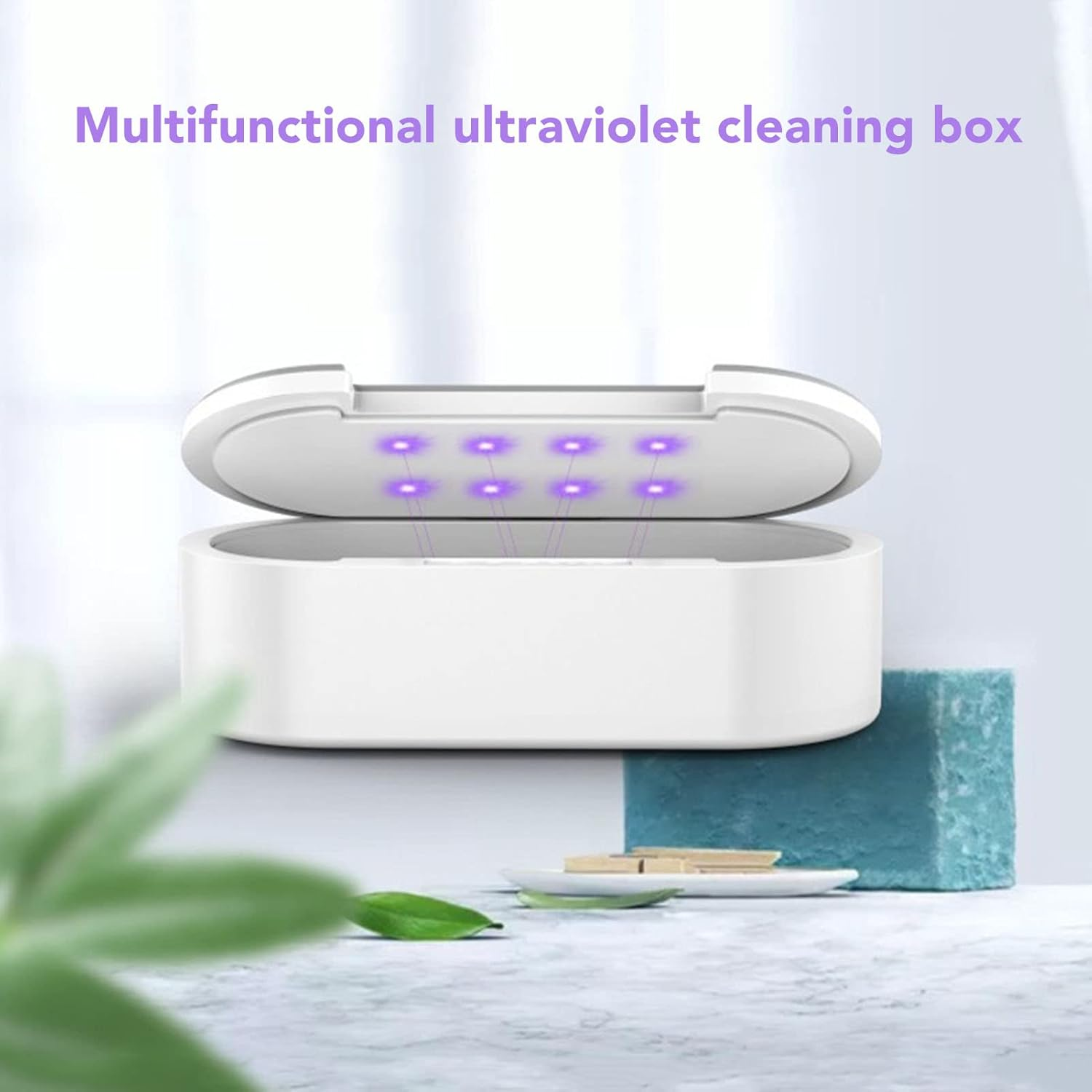 U V Cleaning Box, Nail Tool Disinfection Box with Aromatherapy, 360 Degree Fast Clean, Voice Broadcast, Phone U V for Toothbrush Glasses Nail Tools Keys image number 3