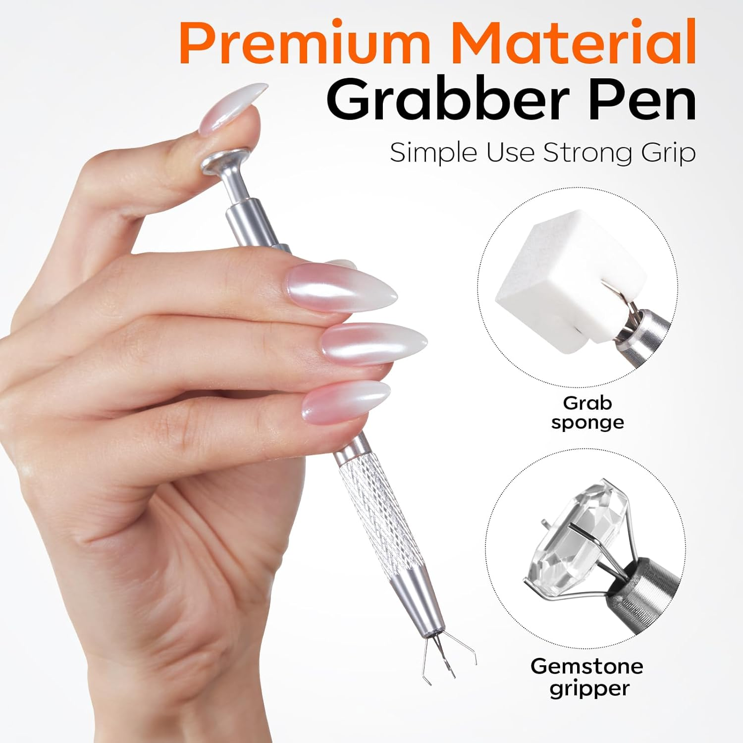 Modelones 150Pcs Nail Sponges for Ombre, Nail Art Sponge with Grabbing Pen Reusable Soft Sponges for Gradient Ombre Blush Chrome Design Effects Professional Nail Stuff Supplies DIY image number 2