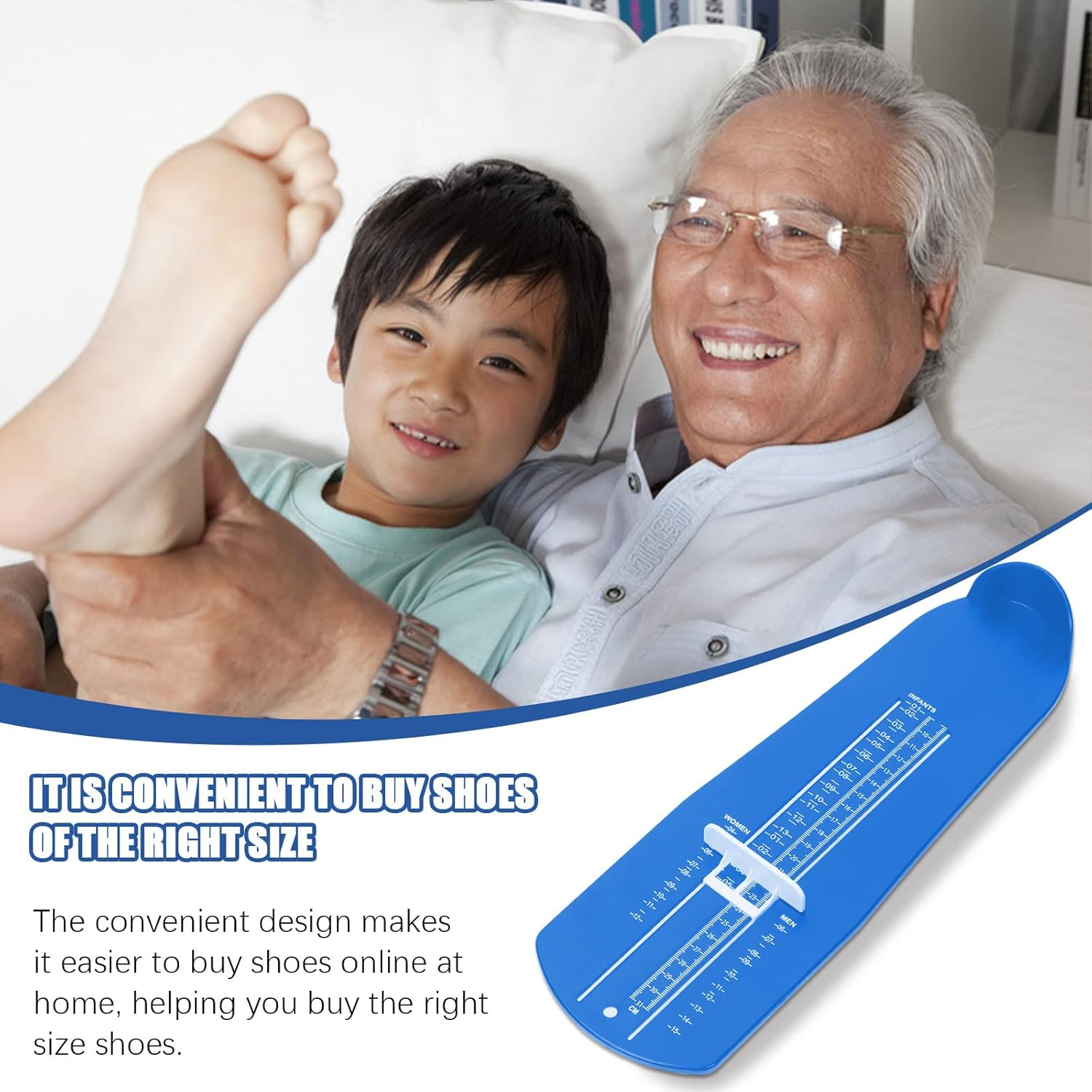 Glarks Foot Measuring Device, Shoe Sizer Shoe Feet Measuring Ruler Sizer with US Standard Shoe Size for Kids Men Women Adults Buying Shoes Online (Blue) image number 5