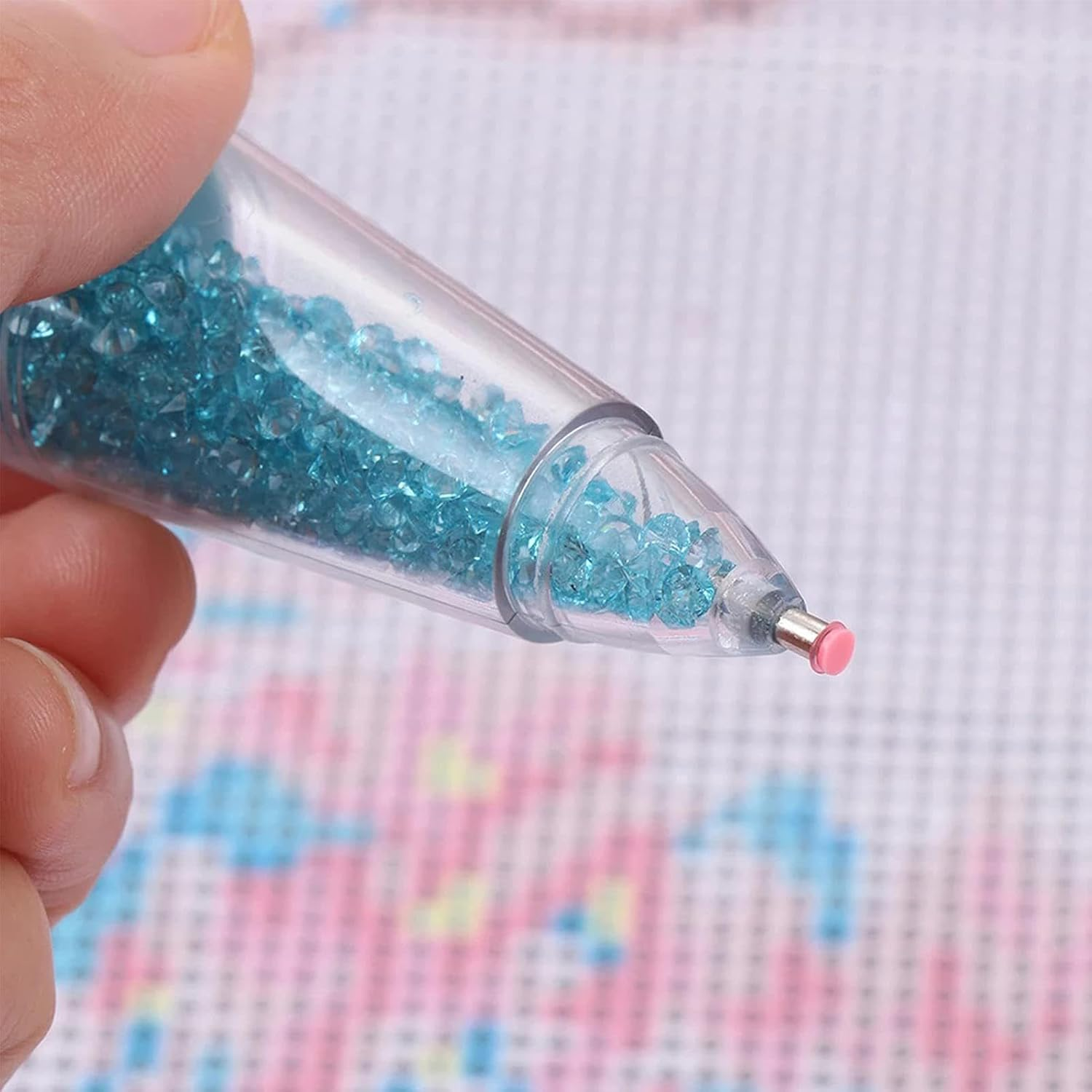 Mlqkpwy Gem Painting Tools | Gem Dotting Tool | Flower Pot Shaped Nail Point Pen, Comfortable Grip Self-Stick Pen for Painting Crafts - Blue image number 6