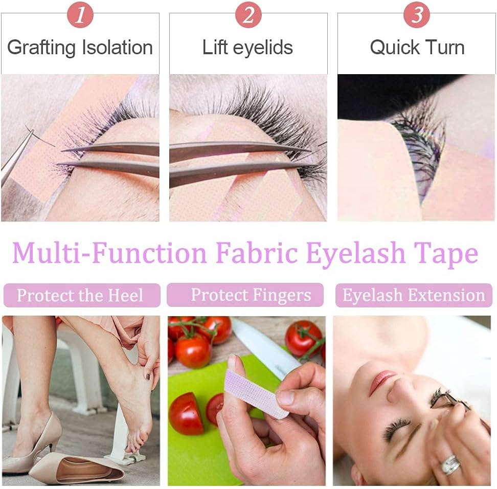 6 Rolls Lash Extension under Eye Tape EBANKU Breathable Fabric Eyelash Tape Micropore Adhesive Tape for Eyelashes Extension Supply Individual Eye Lashes Tools (Purple) image number 2