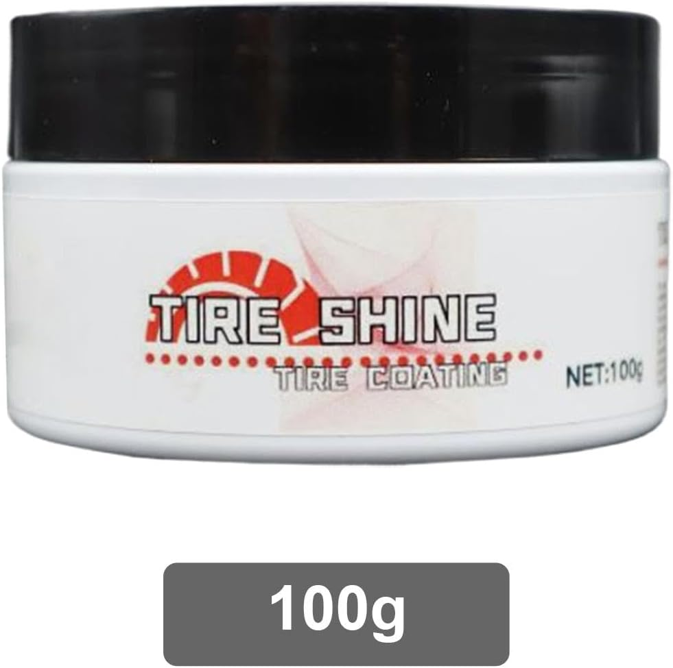 Tire Shine Coating - Tire Shine Applicator Wheel Care Tire Cleaner - 100G UV Protection Polish Tire Restore Stains Dressing Wax Automotive Maintenance Wax image number 3