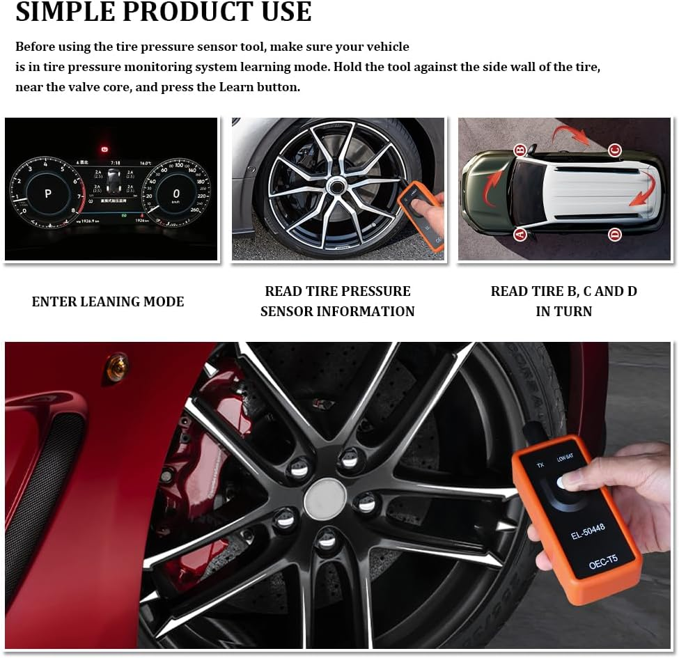 HQRNYP TPMS Relearn Tool for GM, Tire Sensor TPMS Reset Tool, Tire Pressure Monitor Sensor Activation Reset Tool EL-50448 OEC T5, Compatible with Buick Chevy Cadillac image number 6