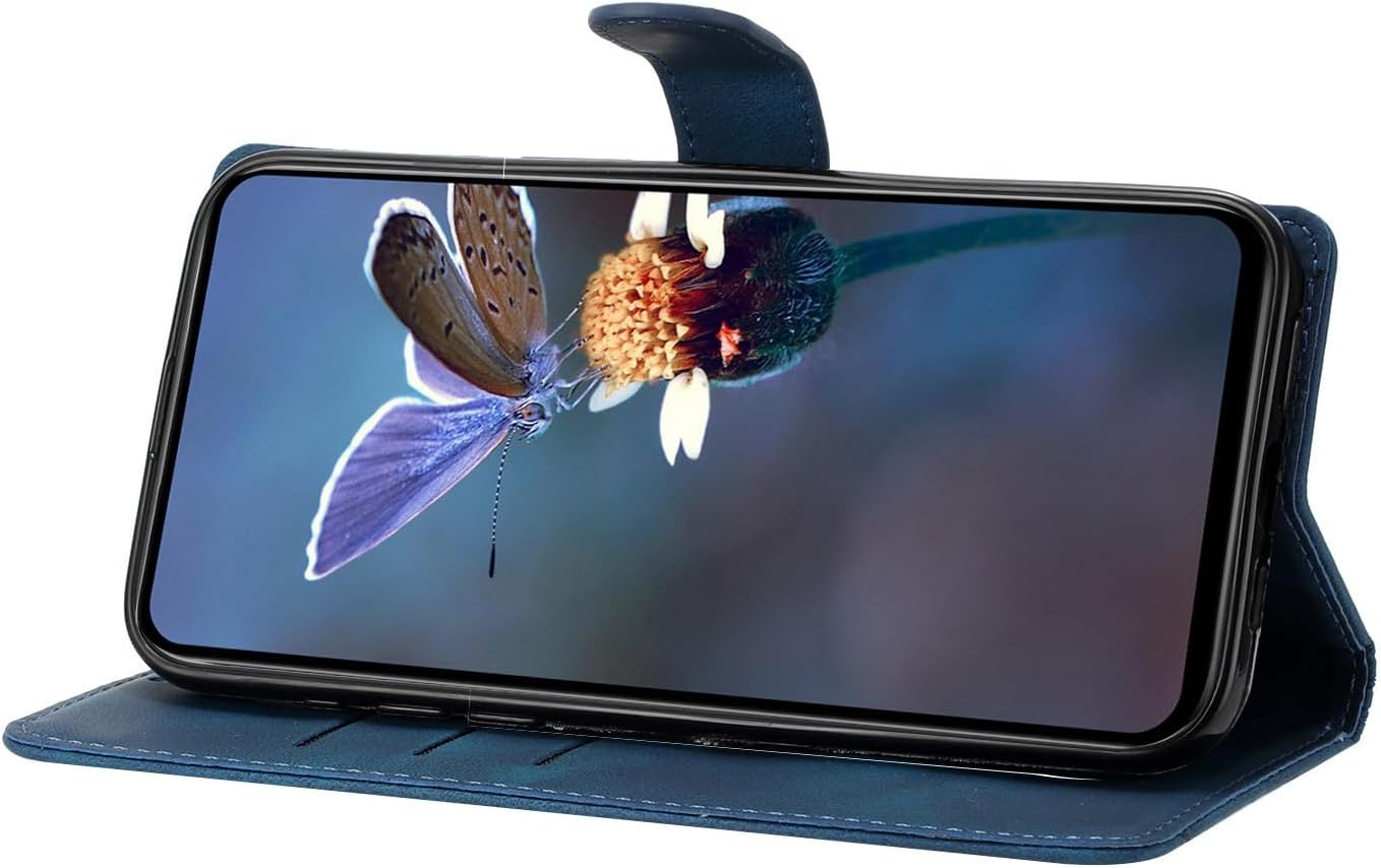 LEMAXELERS Case for Oppo Reno 8 Lite Mobile Phone Case Flip Case Foldable Cover [Stand Function] Card Slots Protective Case Shockproof Mobile Phone Case for Oppo Reno 8 Lite Blue XYYH - Black image number 5