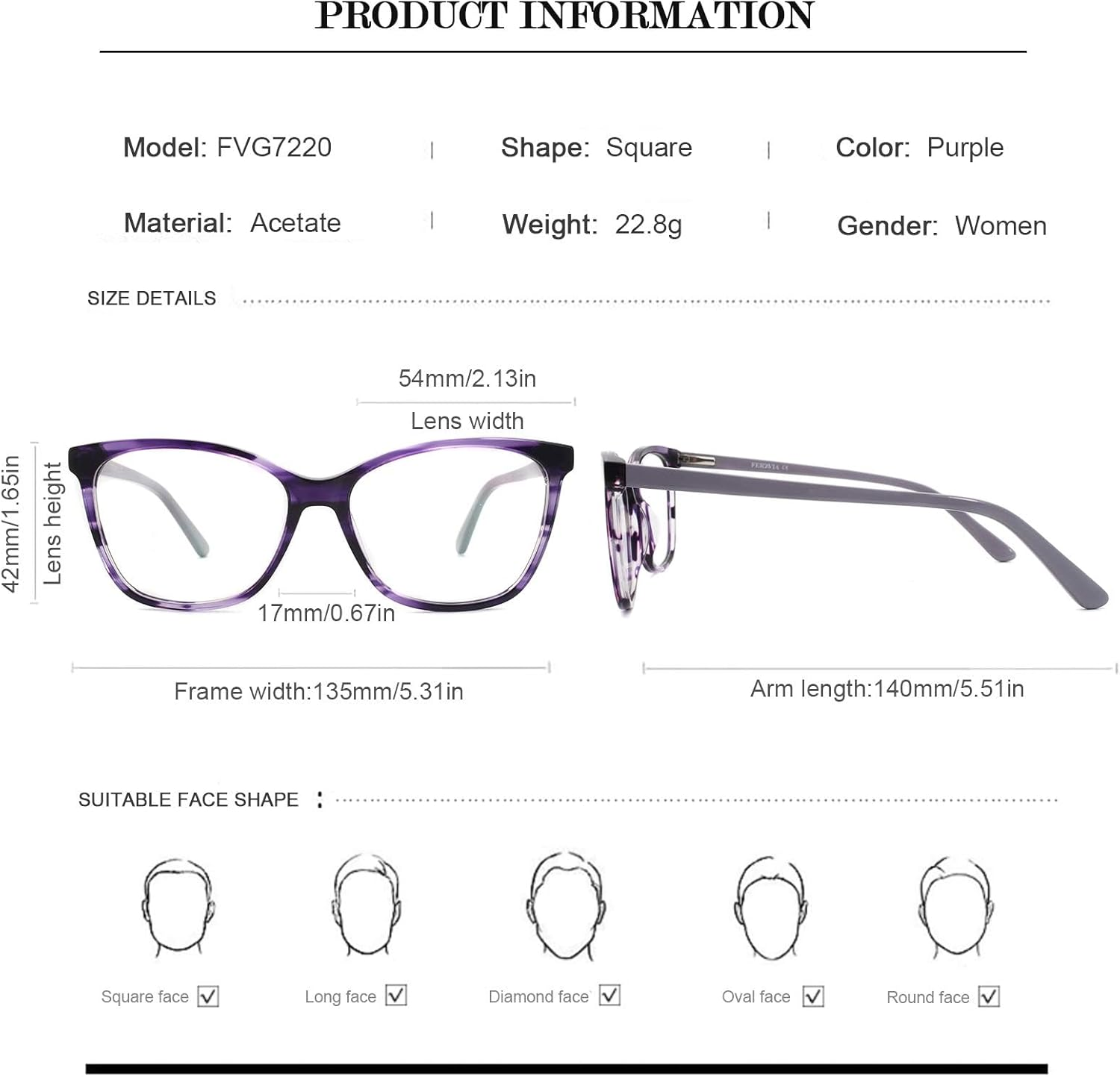 Retro Square Eyeglasses Women Vintage Clear Lens Fake Fashion Eyeglasses Frame - Wine image number 7