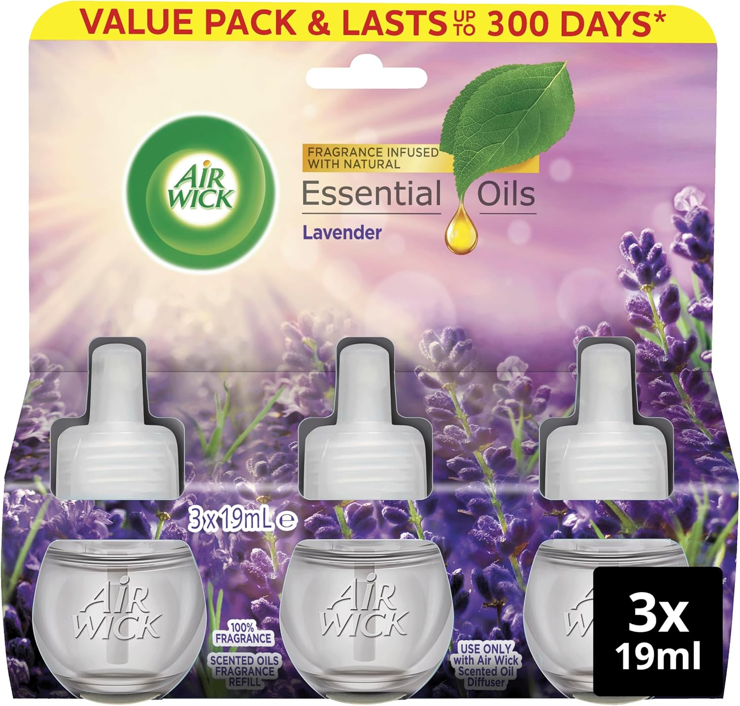 Air Wick Lavender Essential Oils Plug-In Diffuser Refill 19 Ml (Pack of 3) image number 2