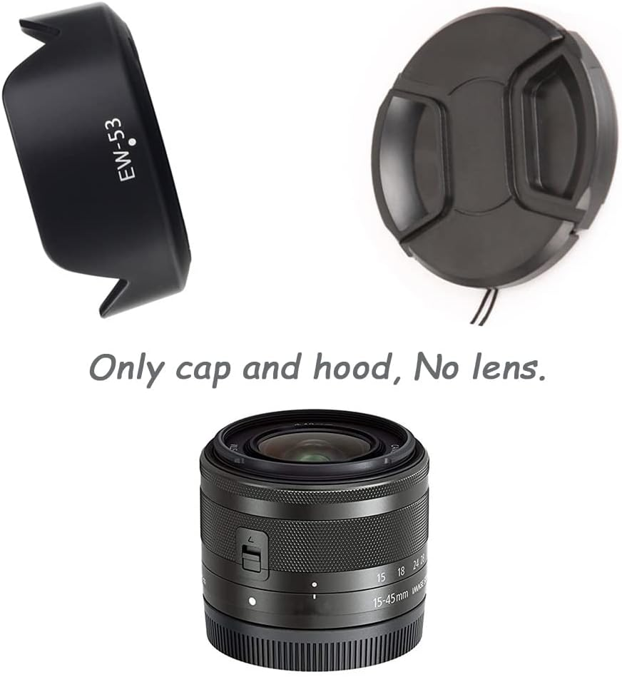 49Mm Snap-On Lens Cap and Hood for Canon M50 M100 M6 with EF-M 15-45Mm, EF-S 35Mm F/2.8 Is STM Lens Replace Canon EW-53(1 Cap+1 Hood) image number 6