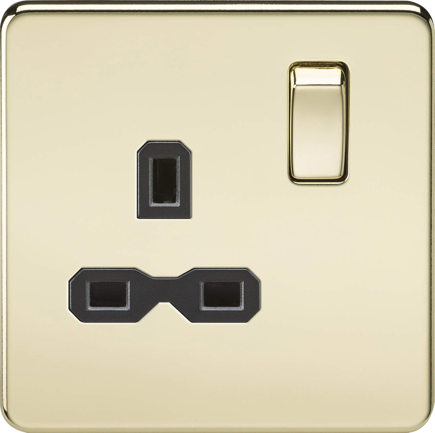 Knightsbridge SF3000PB Screwless 10 a 2-Gang 2 Way Switch, Polished Brass image number 2