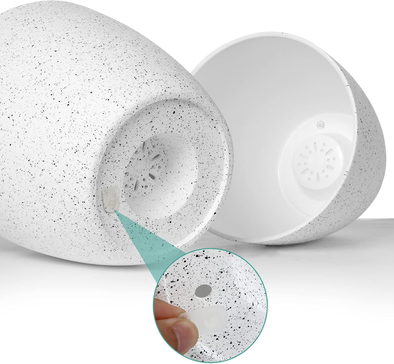 Vanavazon Flower Pots 9/8/7 Inch Set of 3 Flower Pots Indoor Outdoor Modern Decorative Planters with Drainage Hole and Tray (White) image number 5