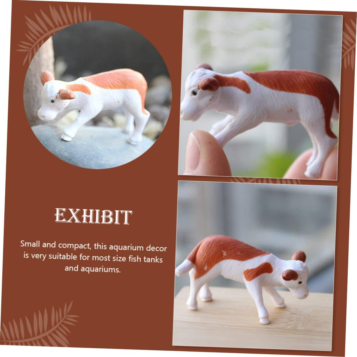 BESPORTBLE 4Pcs Miniature Cow Figurines Lifelike Aquarium Decorations for Fish Tanks and Flowerpots Non-Fading Safe Material Aquatic Vitality and Home Decor image number 6