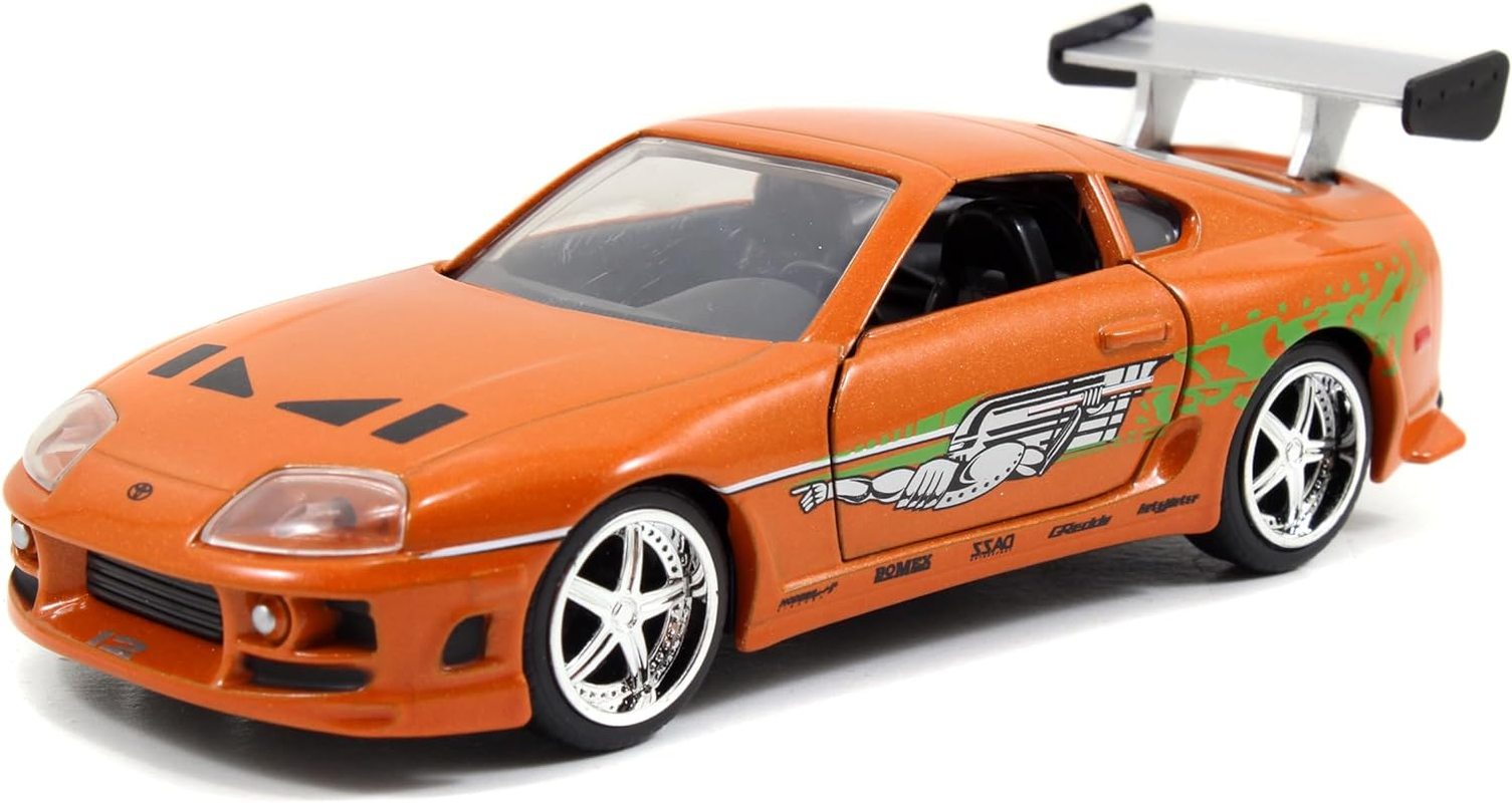 Jada Toys Fast and Furious 1995 Toyota Supra Orange 1:32 Scale Hollywood Ride Diecast Vehicle image number 1