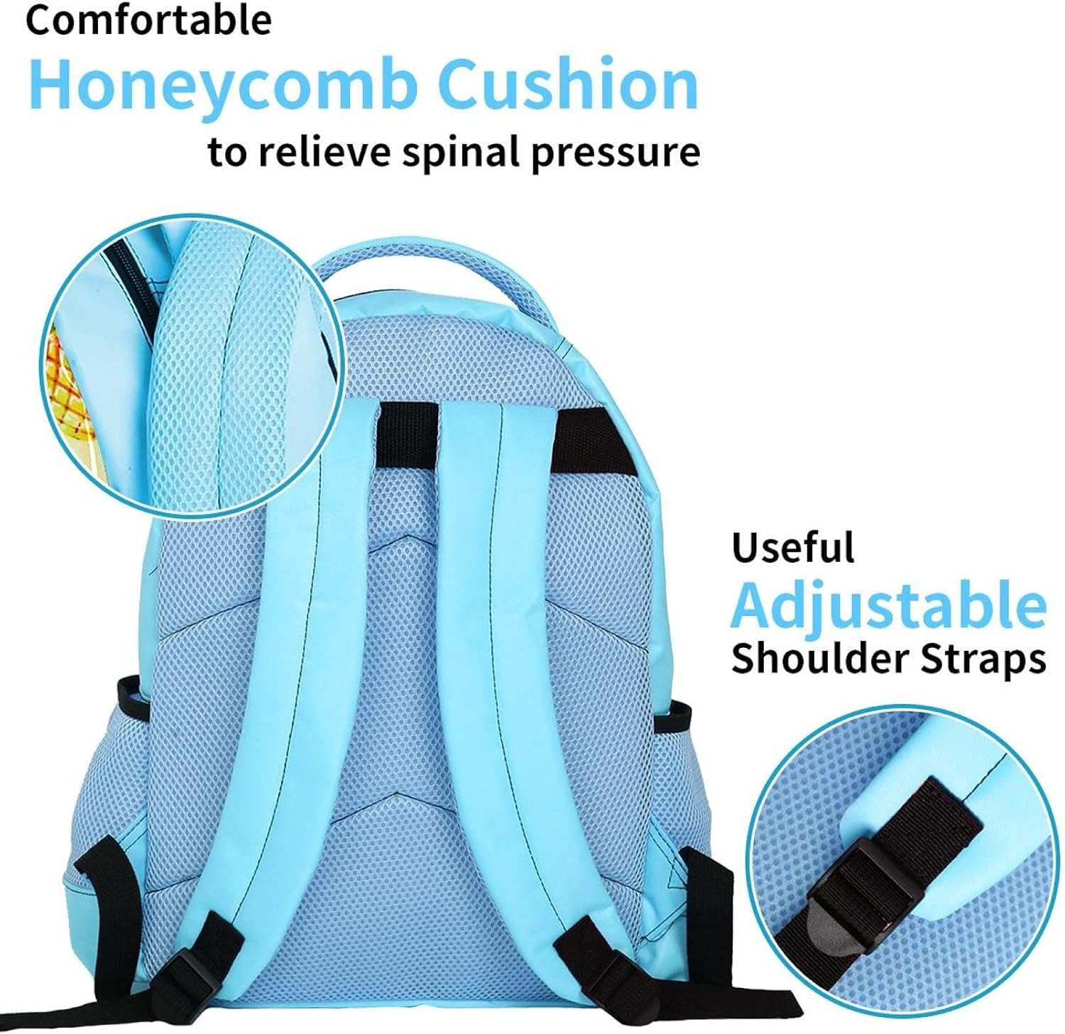 Blue Backpack Boy Bookbags Rucksack Men Travel Handbag Daypack Summer Fruit Watermelon Pineapple image number 6