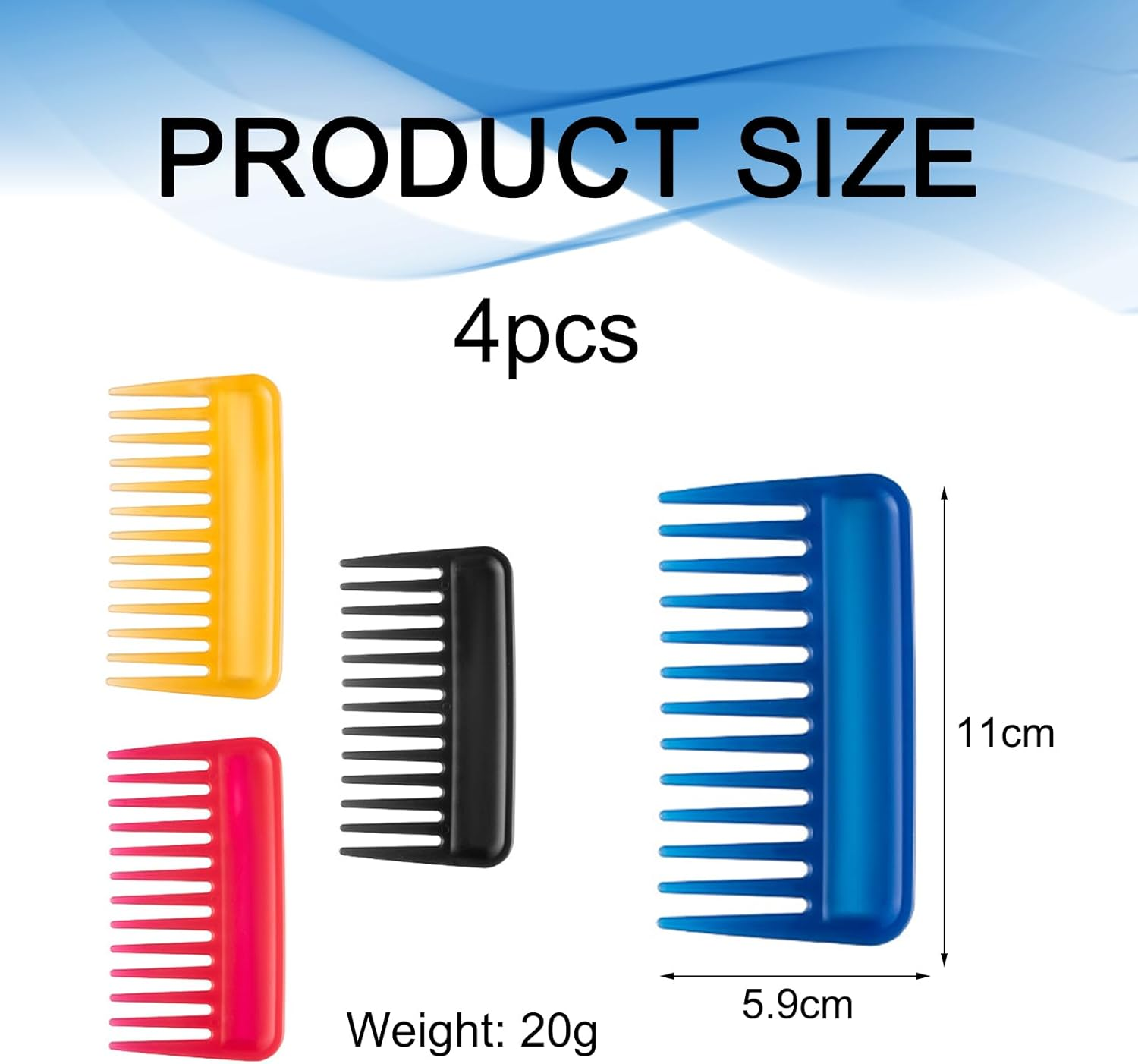 ZWWOGE Pack of 4 Portable Styling Comb, Handle Comb, Antistatic Strand Comb, Shatterproof Travel Comb, Small Wide Tooth Comb, Detangling Hair Comb for Long, Short, Curly, Wet Hair image number 2