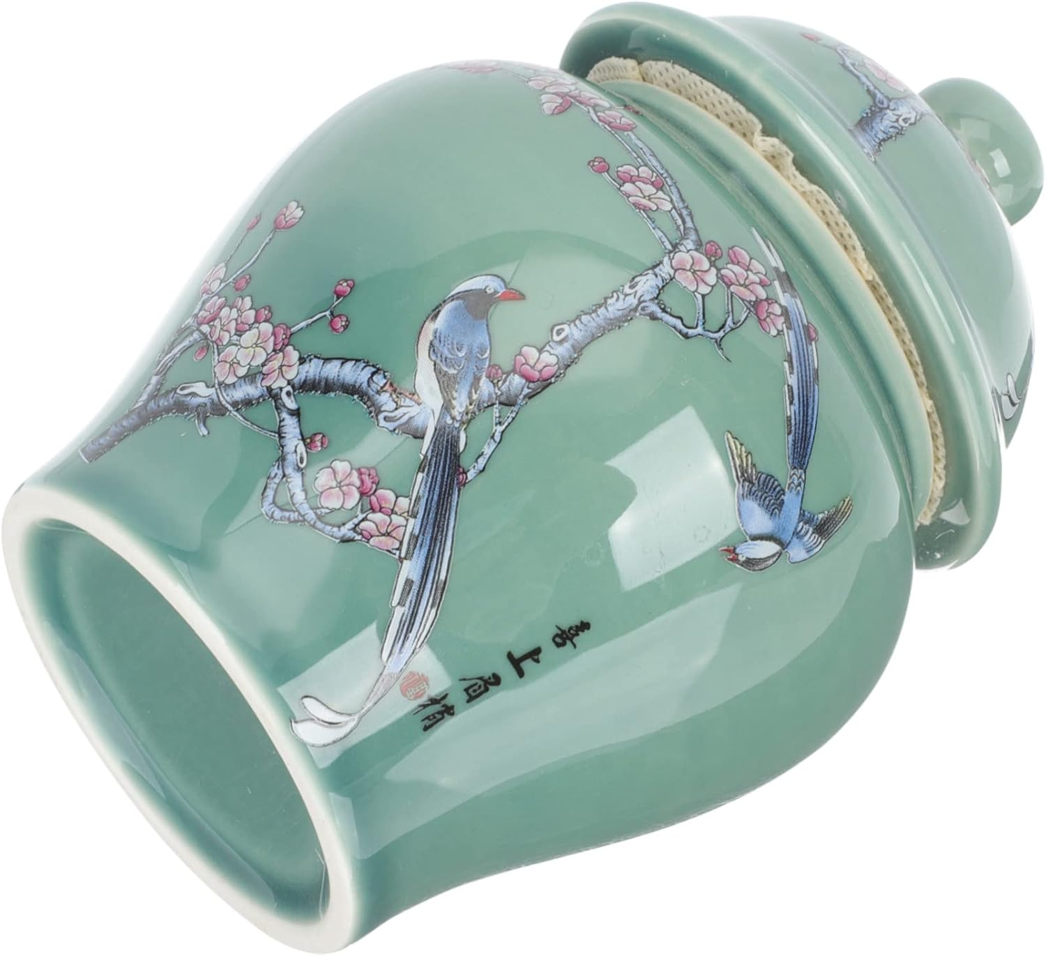 COLLBATH Ceramic Tea Jar Chinese Style Tea Canister Small Size Porcelain Traditional Blue and White Pattern for Home Kitchen Storage image number 2