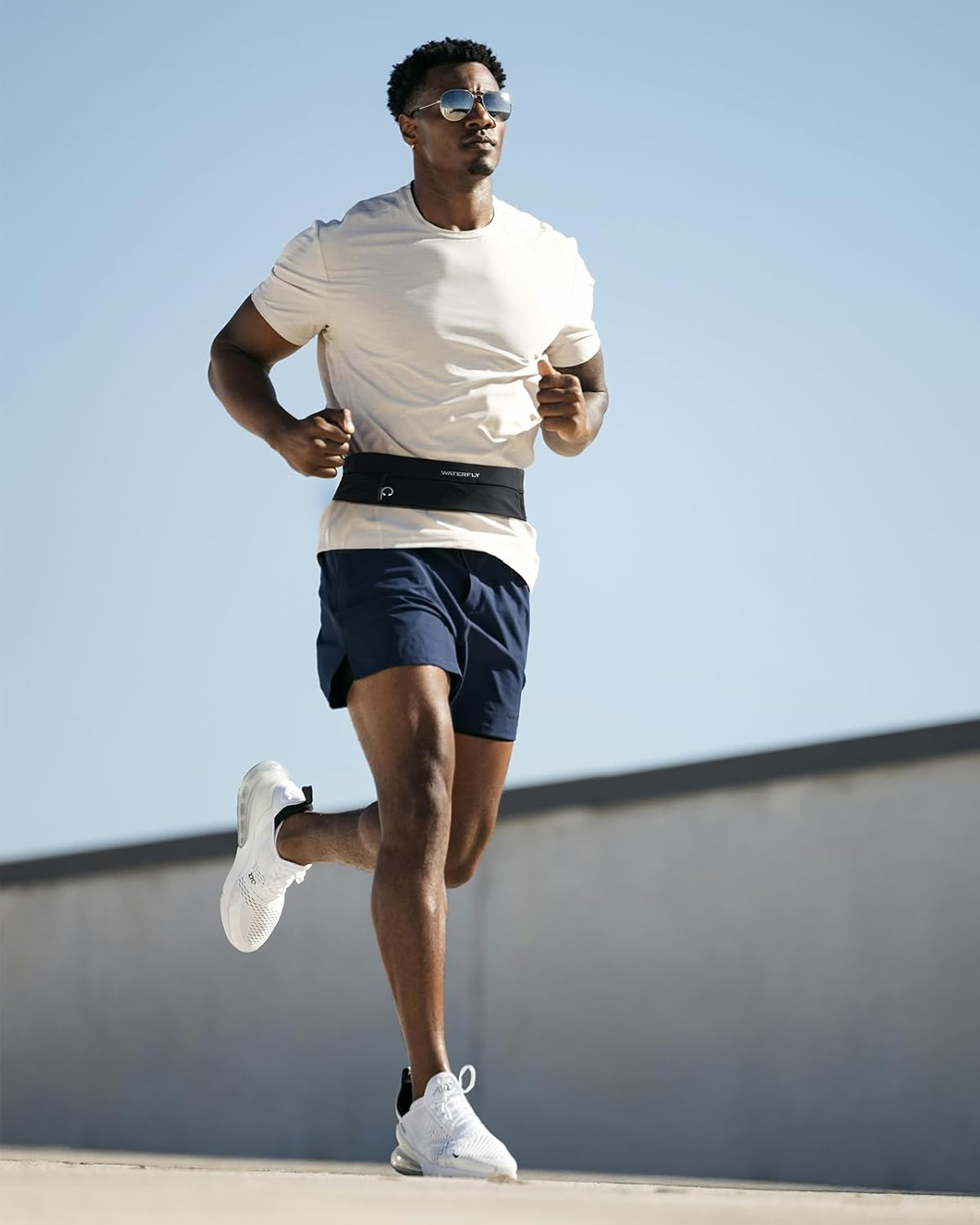 WATERFLY Running Belt Fanny Pack: Slim Waist Bag for Men Women, Workout Fitness Phone Holder for Exercise Marathon Jogging - Black image number 4