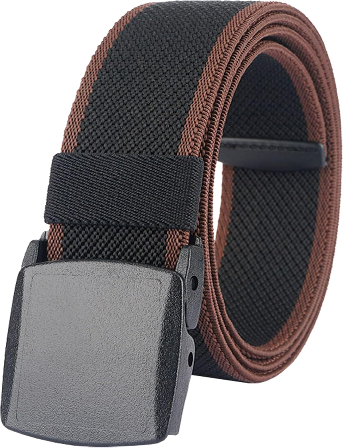 Lionvii Elastic Belts Men - Web Belt for Mens Durable Plastic Buckle for Work Travel - Adjustable Trim to Fit 28-45" Waist