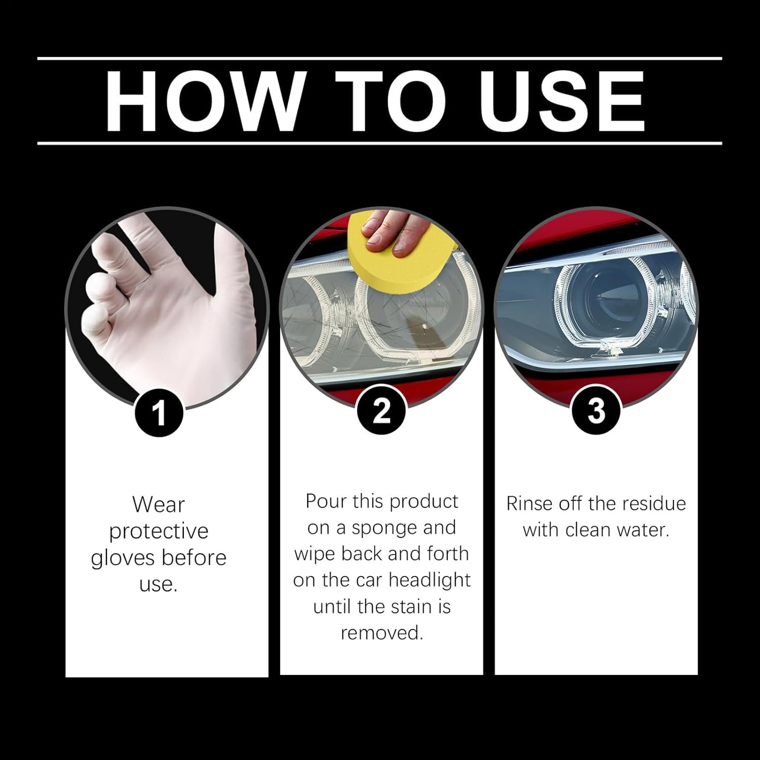 Headlight Restorer | Auto Headlamp Care Agent | Automotive Headlight Restoration Agent 4-In-1 for Oil Film and Scratch Cleaner