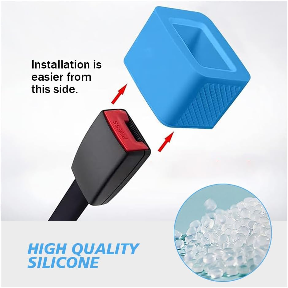 2 PCS Car Seat Belt Buckle Holder Durable Silicone Material Easy Access to the Buckles of Rear Seats Car Seatbelt Holder Makes Receptacle Upright Buckling for Easy Access Fit Most Car (Blue) image number 4