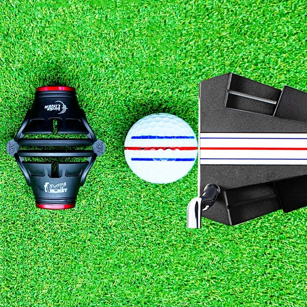 Premium Quality360-Degree Birdie Liner Drawing Alignment Tool Kit- 360-Degree Triple 3-Line Golf Ball Marker Stencil with Gift Box Including 3 Color Marker Pens-Patent Pending.