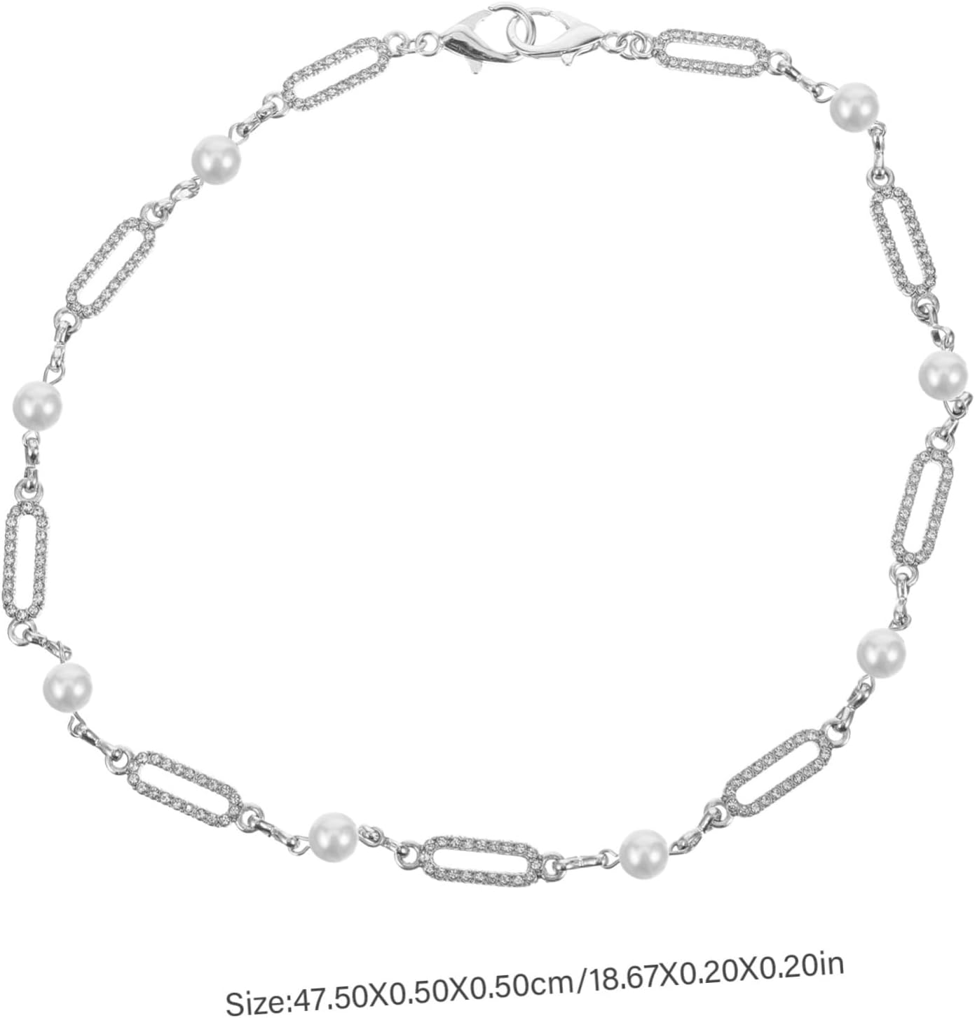 TEHAUX Handbag Chain Rhinestone Pearl Decorative Chain Bag Shoulder Strap DIY Bag Accessory