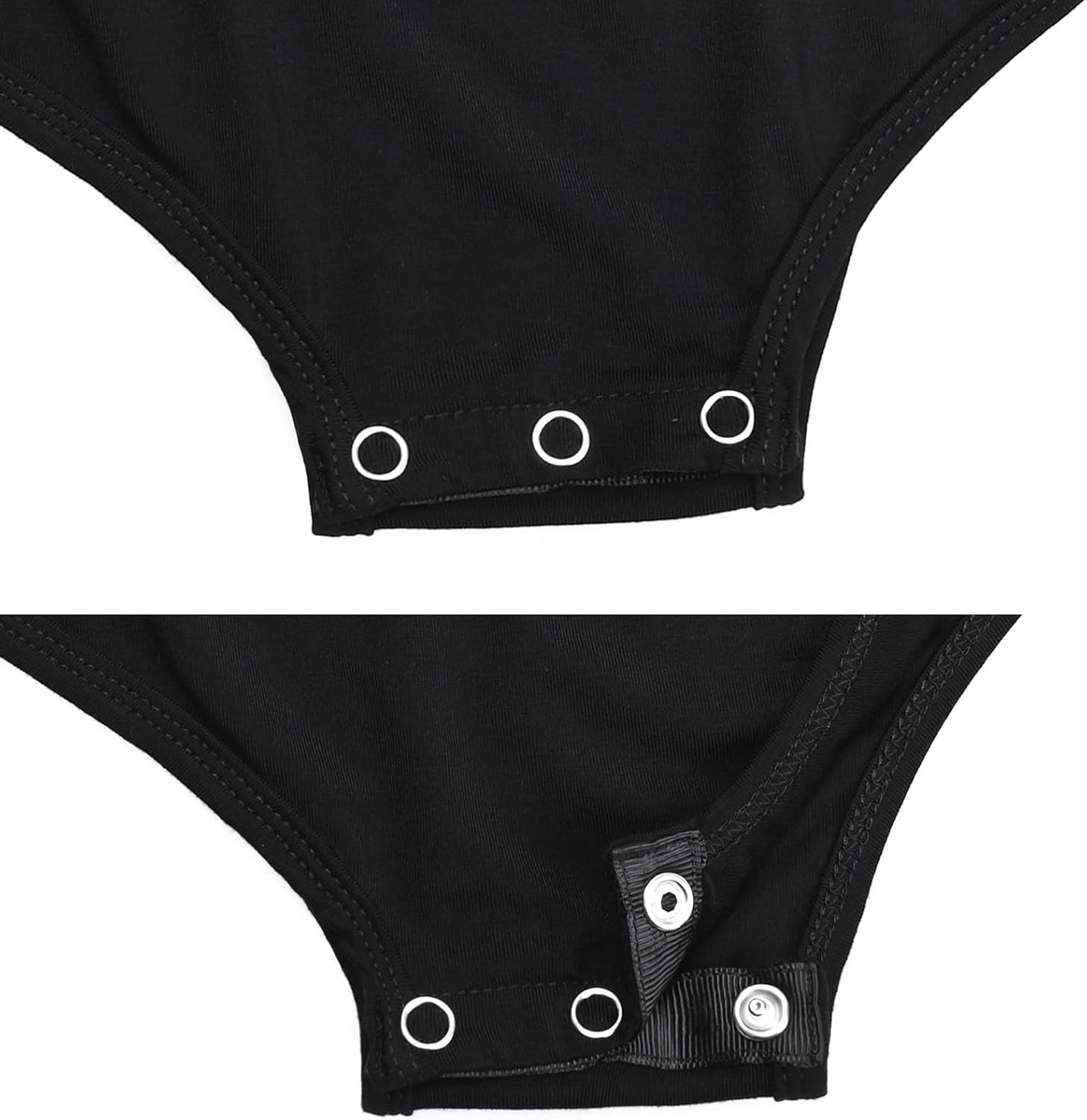 MOMOOD Maternity Bodysuit Scoop Neck 3/4 Sleeve Basic Maternity Shirt for Photoshoot image number 6