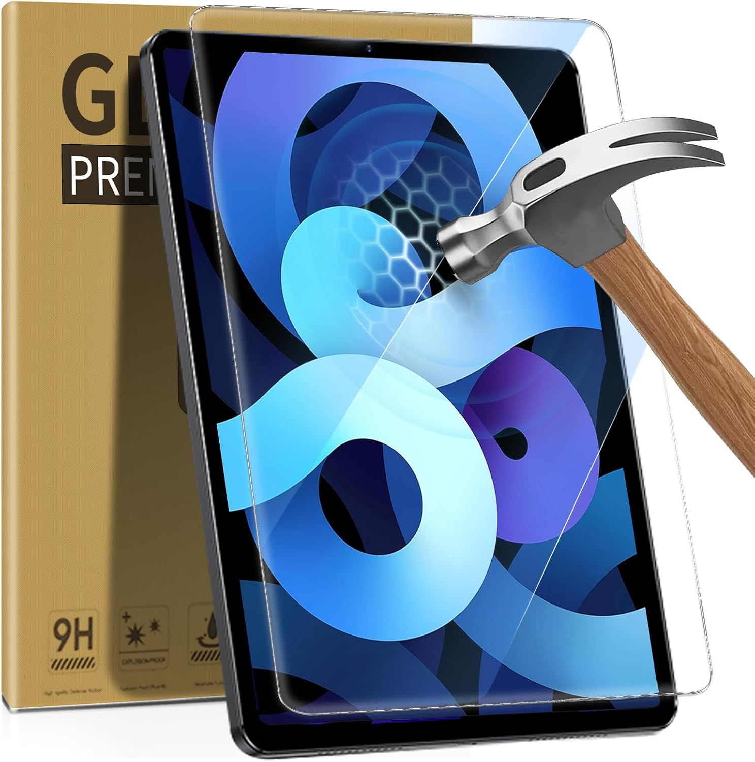 Zenrich [2Pack] Tempered Glass Screen Protector for Ipad Air 5Th Generation 2022/ Ipad Pro 11 Inch and Ipad Air 4Th Generation 10.9, Zenrich Tempered Glass anti Glare & anti Blue Light Screen Film for Pencil/ Face ID Compatible