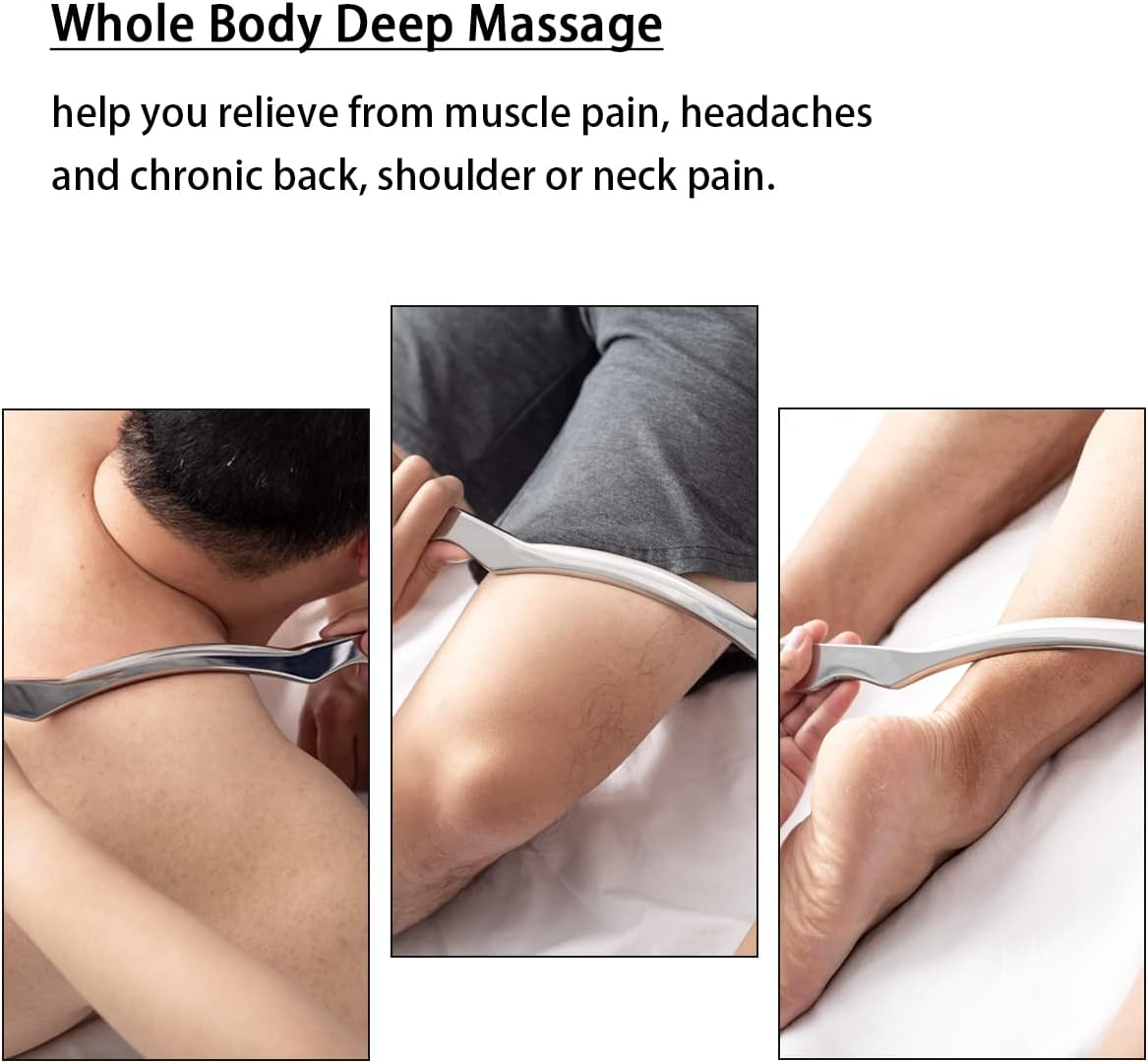 Allshow Gua Sha Scraping Massage Tool, REALLYGOOD IASTM Tools, Long Bar Tool for Large Muscles, Great Soft Tissue Mobilization Tool, 13.5 Inch Long (A) image number 3