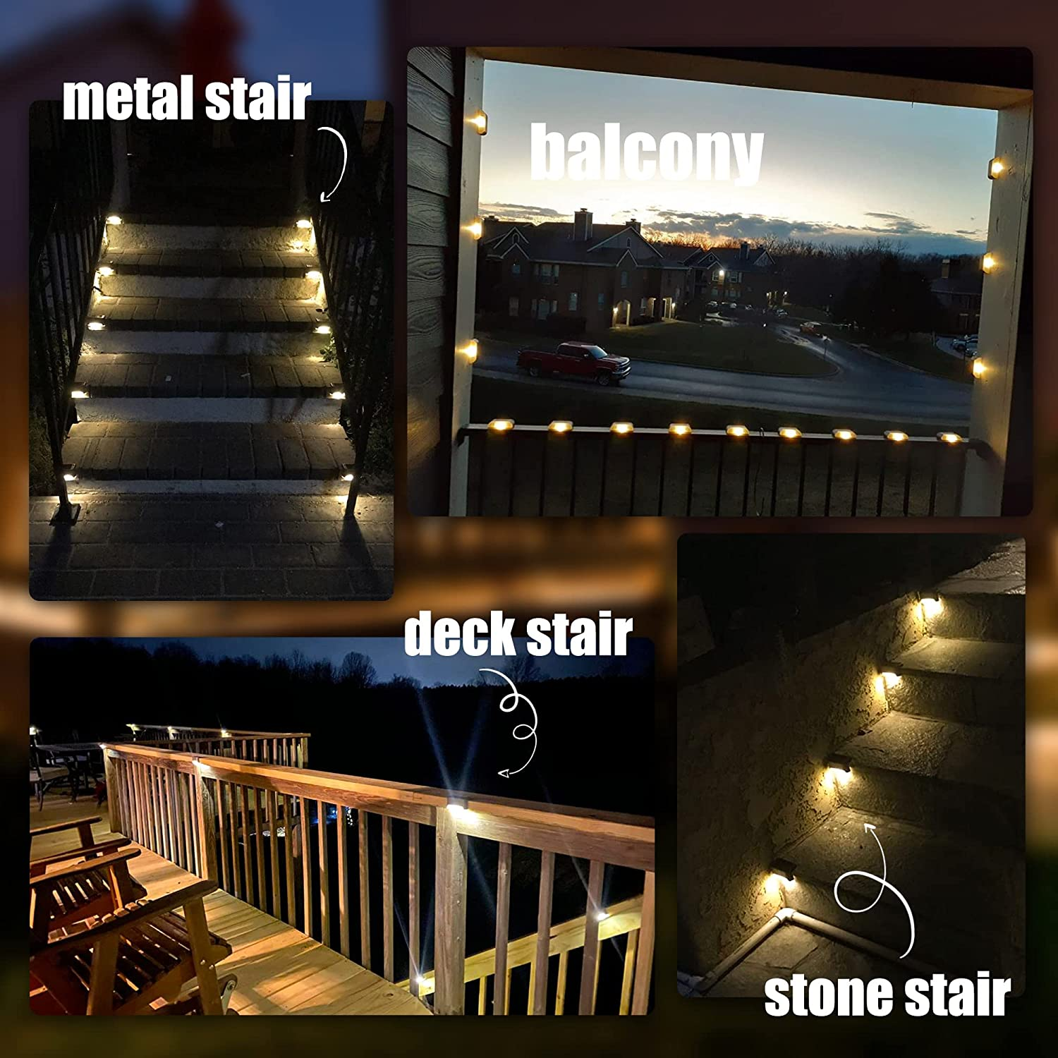 Solar Deck Lights Outdoor, Step Lights IP65 Waterproof Led Solar Light for Outdoor Stairs, Step, Fence, Yard, Patio, Backyard and Pathway(Warm White)-16 Pack image number 2