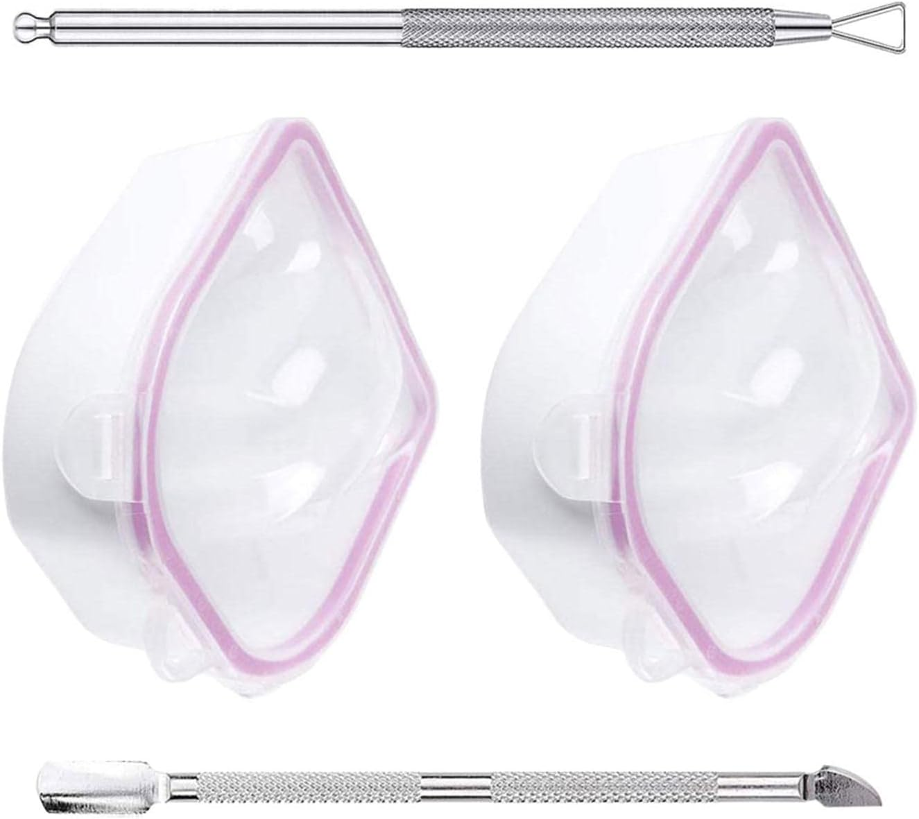 Koolsoo 2X Nail Soaking Bowls Nail Soak off Bowl Double Layer Professional Dip Powder Remover Tools Nail Art Tool for Hands Acrylic Nails Home Salon, Blue