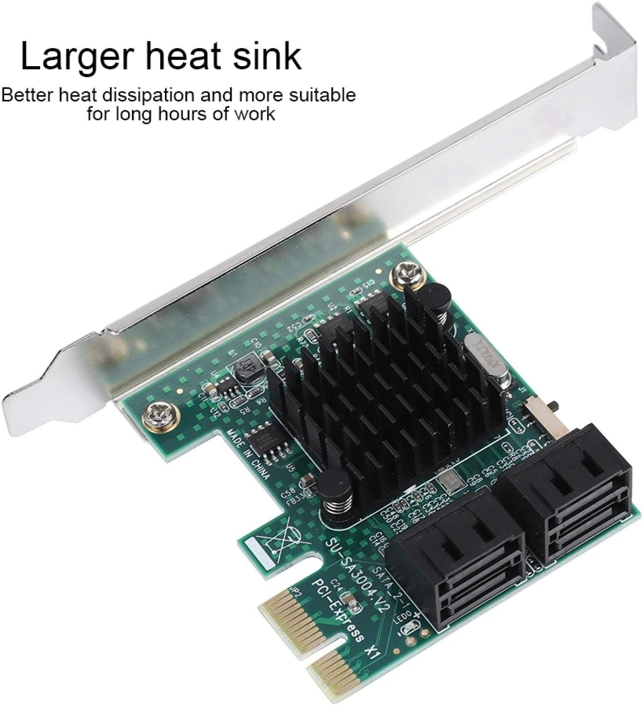 4-Port SATA 3.0 Expansion Card, PCI Express to SATA 3.0 Expansion Controller Card Adapter 6G