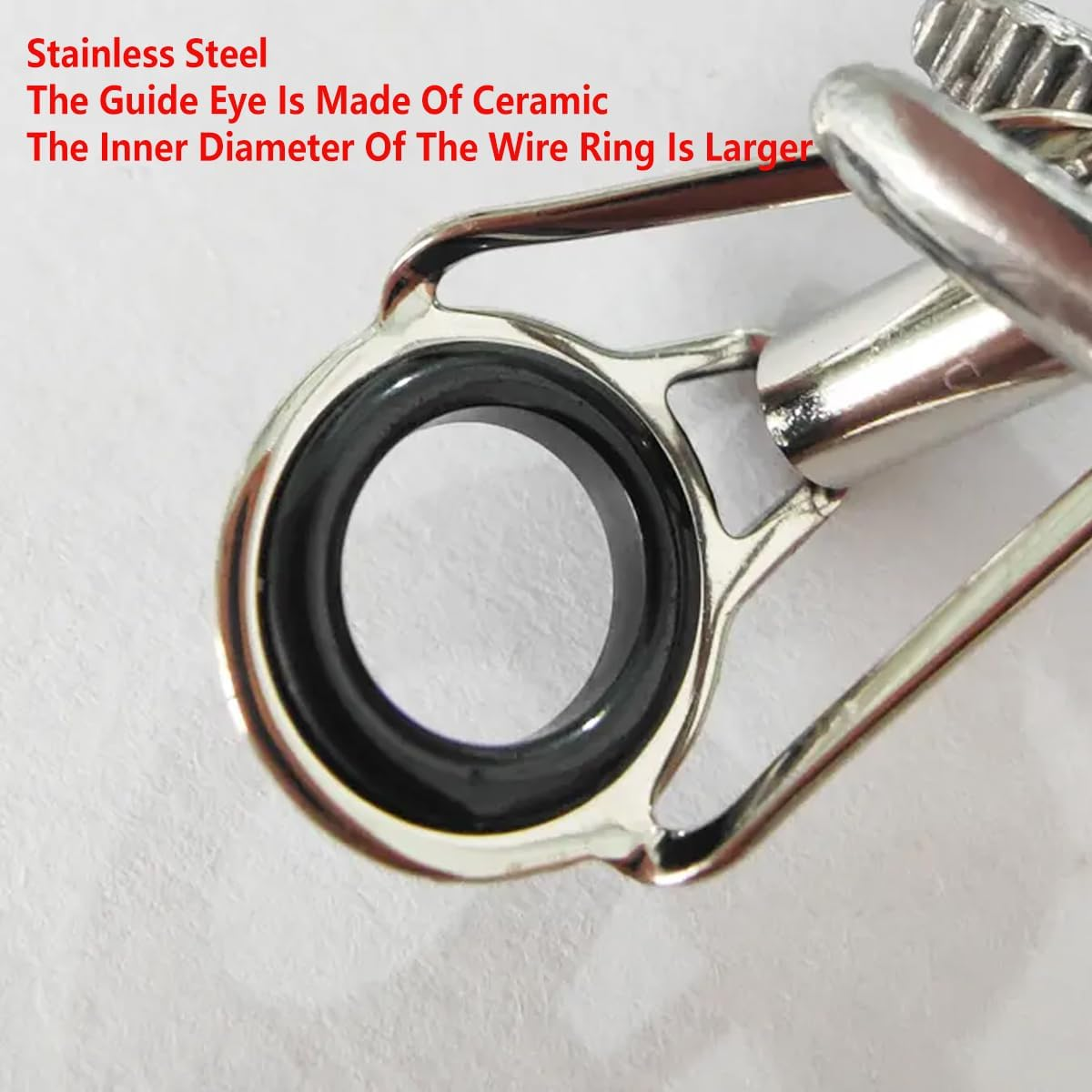 AIMALL 50PCS Fishing Rod Guide Tip Set with 10 Sizes Stainless Steel and Ceramic Line Ring Anti-Winding Rod Top Ring Repair Kit for Sea Fishing DIY image number 5