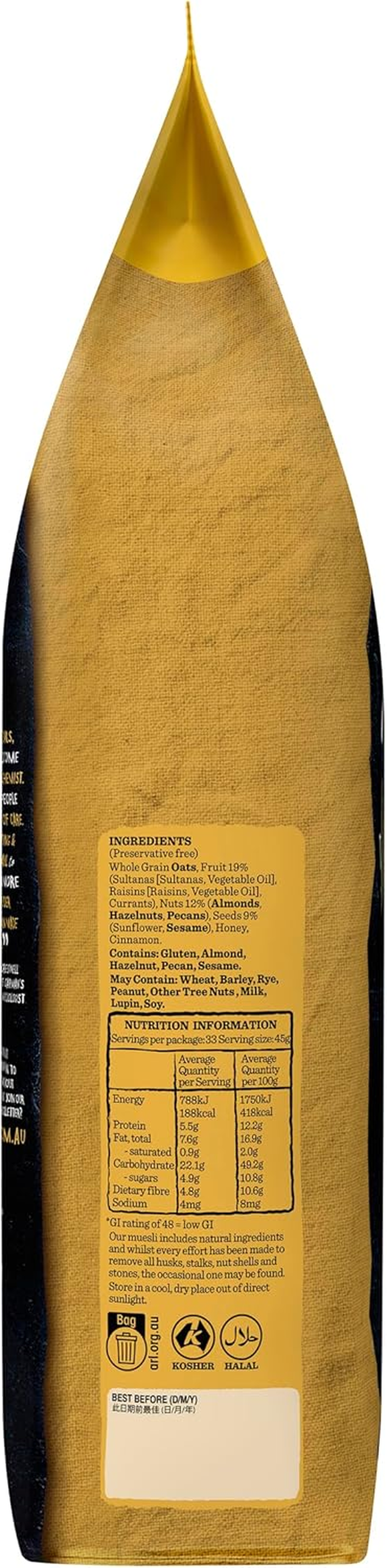 Carman'S Muesli Untoasted Natural Bircher 1.5Kg image number 3