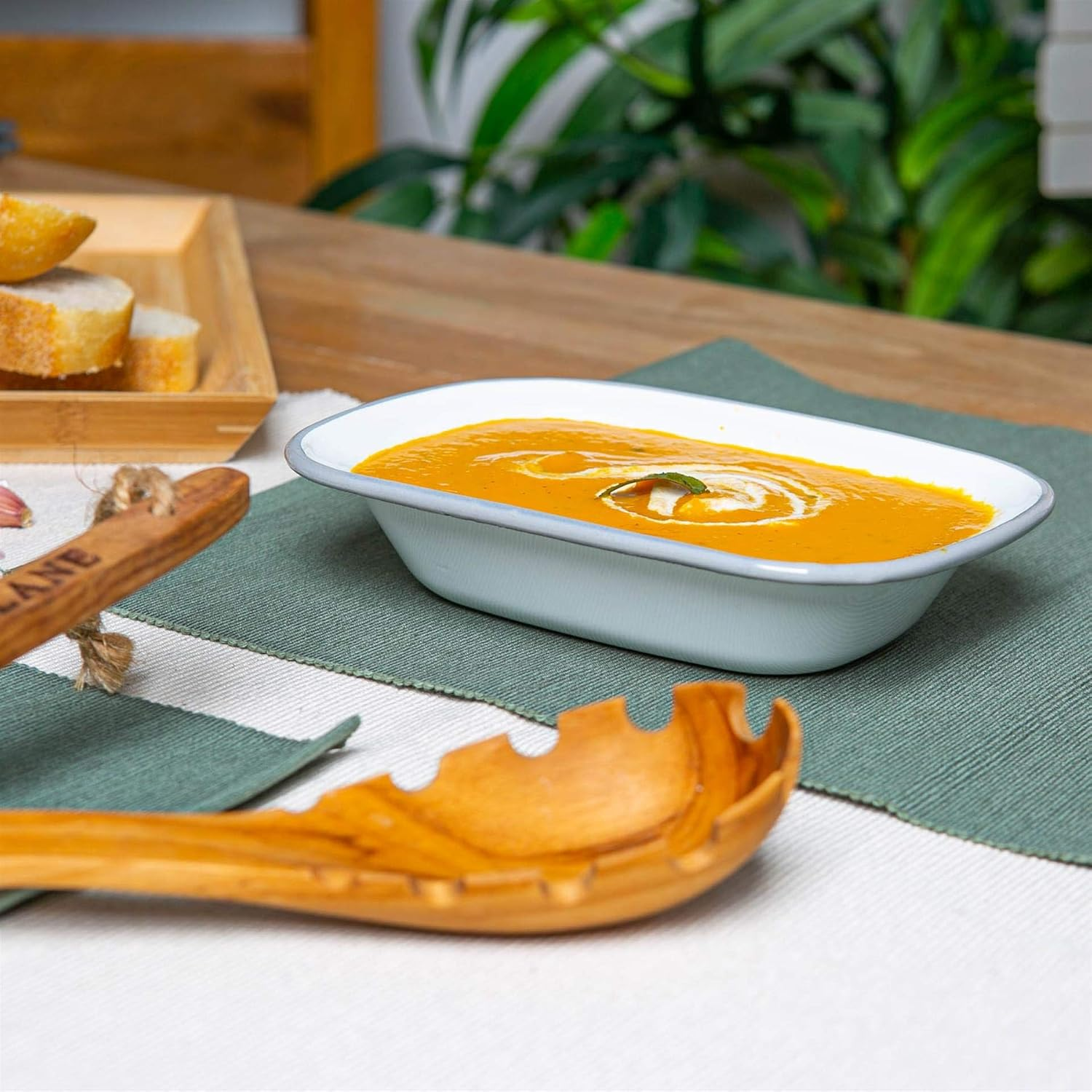 Argon Tableware 20Cm Enamel Pie Dish - Grey Rim - Dishwasher Safe Pie Dishes Enamel Cookware Oblong Pie Dish Oven Tray Bakeware Pastry Casserole Roasting Tin image number 1