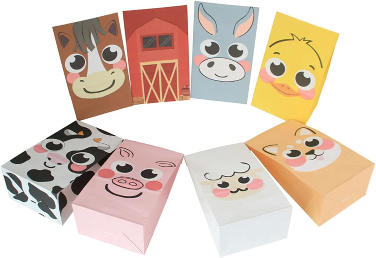 MAIHUO 24Pcs Animal Party Favour Bags, Theme Party Bags Bulk,Pasture Animal Bags with Stickers, 21.5 X 12 X 8 Cm - Animal image number 4