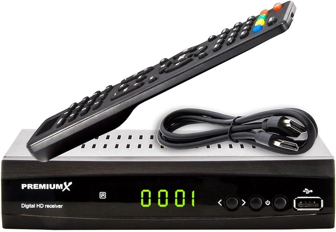 Premiumx Satellite Receiver HD 521 FTA Digital SAT TV Receiver DVB-S2 Fullhd HDMI SCART 2X USB Multimedia Player 12V External Power Supply image number 3
