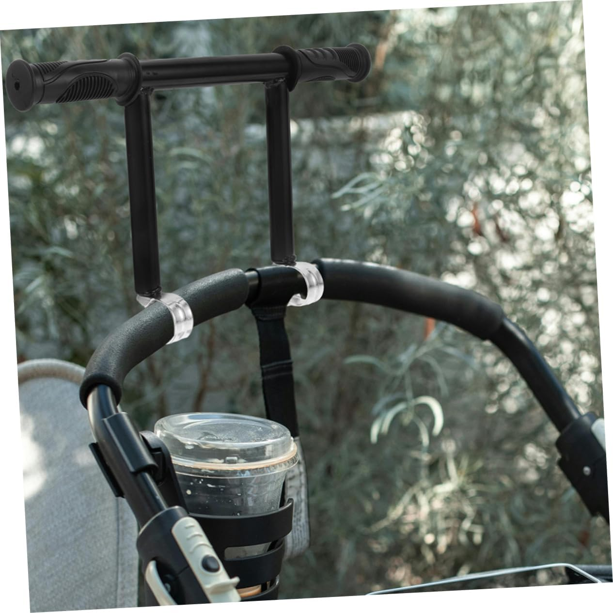 Levemolo Stroller with Raised Armrests Accessories Stroller Wagon Pushchair Attachment Carriage Armrest Bracket Stroller Extension Bar Handle Extension Bar Black Stainless Steel image number 4