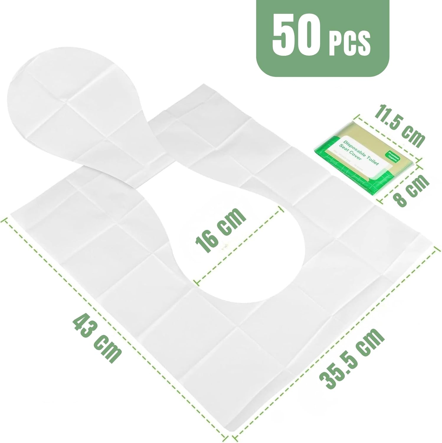 Toilet Seat Cover - Portable Toilet Seat Paper Covers, JOMWEN Disposable Flushable for Bathroom Travel Camping Hotel Essentials,Sticker Free, 5 Pack of 50 image number 1