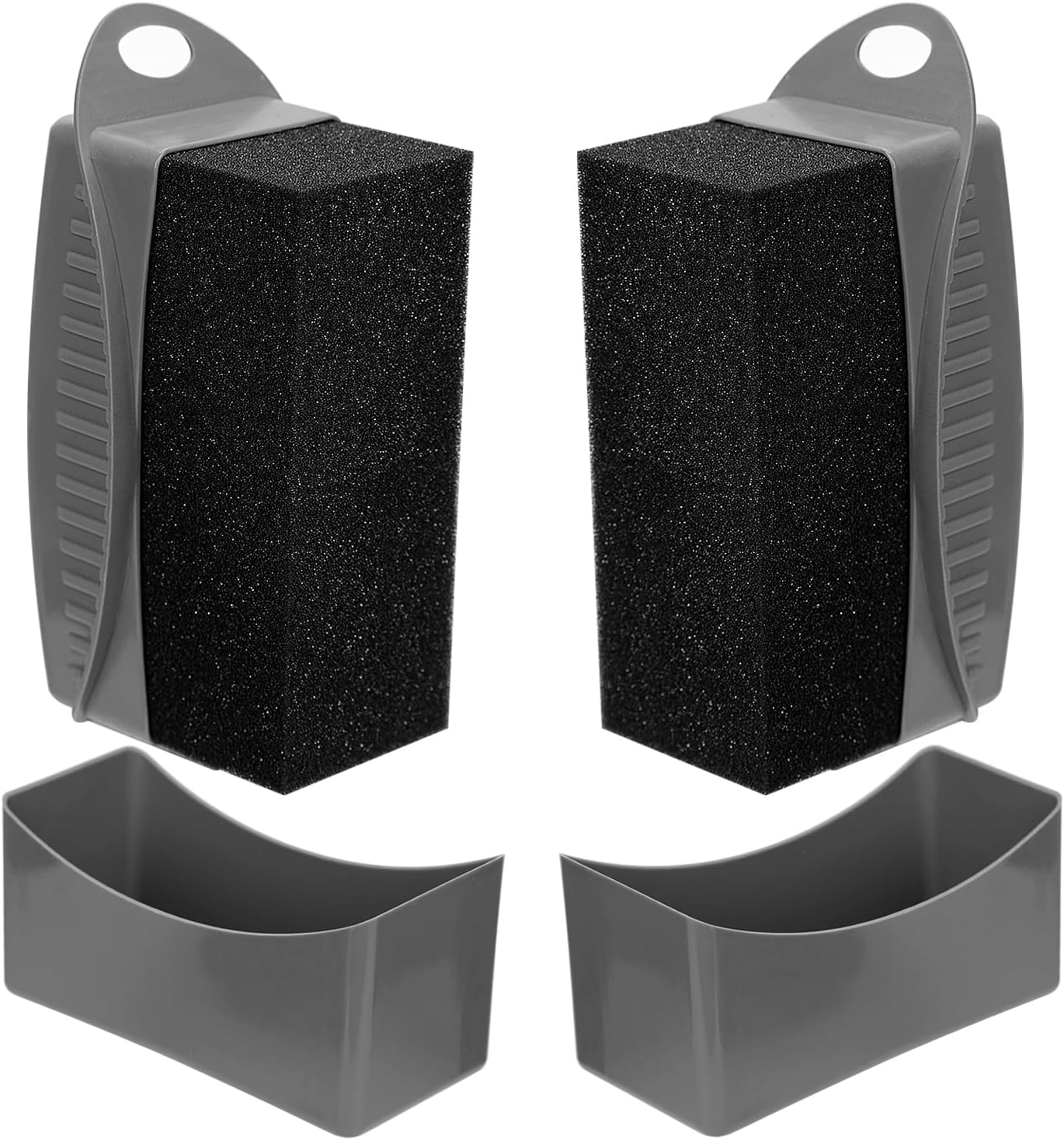 2Pcs Tire Shine Applicator, Reusable Tire Dressing Applicator Pad with Ergonomic Rectangular Box Auto Detailing Wheel Cleaner Tire Sponge Brush for Car Cleaning Supplies(Black)