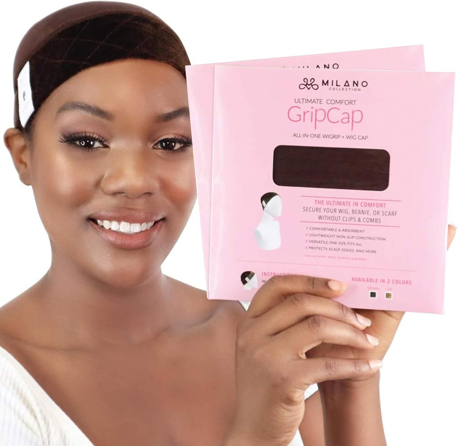 Milano Collection Lace Gripcap 2-In-1 Lace Wig Grip Band plus Wig Cap for Lace Wigs and Frontals with Reinforced Swiss Lace by HAIRLINE and PART for Seamless Transition (Patent Pending)- Nude