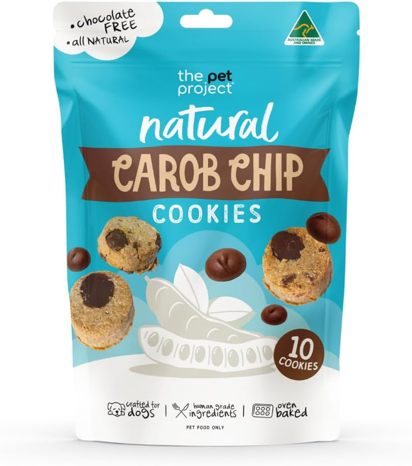 The Pet Project Carob Chip Cookies for Dogs &ndash; Natural Australian Dog Treats, Oven-Baked, Dog-Safe Chocolate Alternative