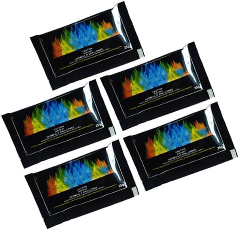 5Pcs 130G Color Changing Powder for Campfires, Bonfires, Colorful Packets with Vibrant Rainbow Colors for Indoor & Outdoor Fireplaces image number 3