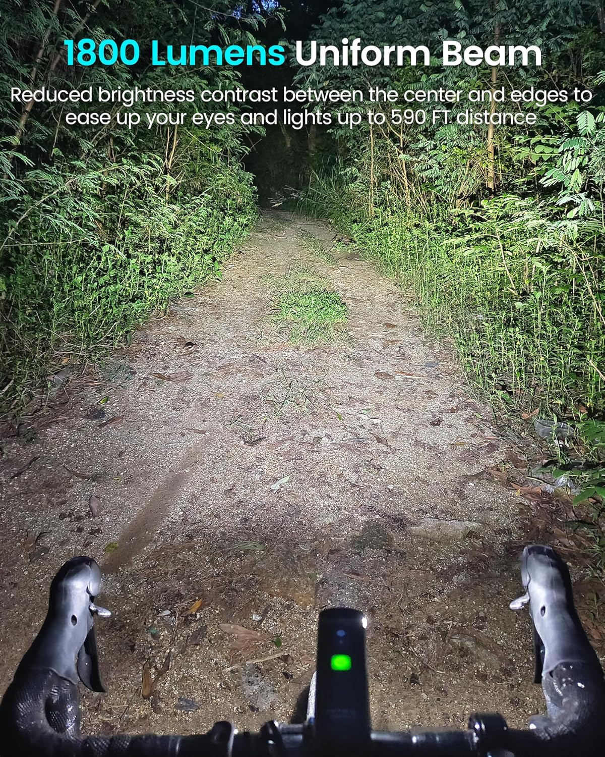 RAVEMEN K1800 Smart Bike Lights, Bright Bicycle Light with AI Night Riding Mode, Brightness Adjust, Auto On/Off, Usb-Output Feature, Daytime Intelligent Mode