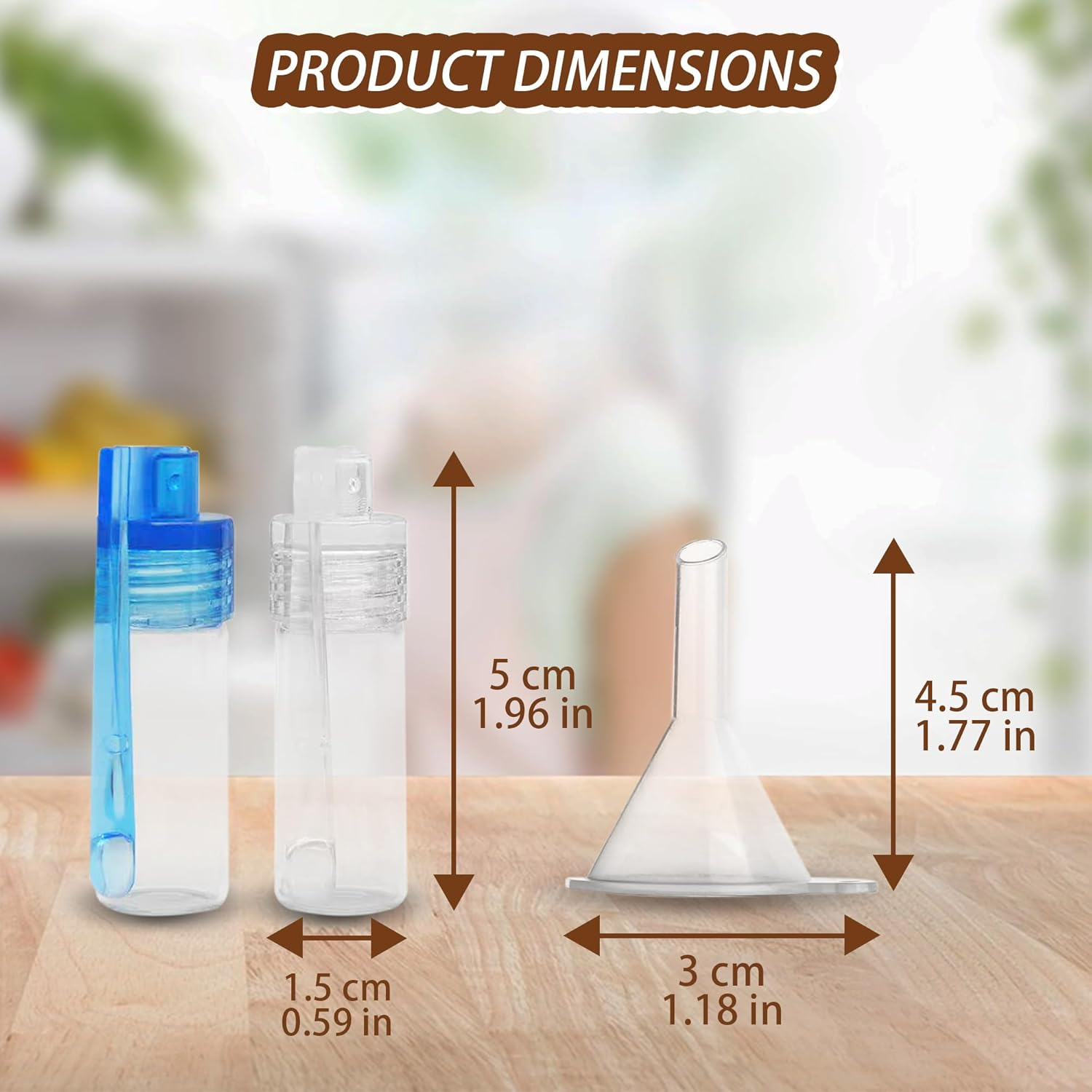 8 Pcs Portable Spice Containers Set, Camping Salt and Pepper Shakers with 1 Mini Funnel, Seasoning Bottles, Mini Glass Spice Jars with Lids for Outdoor Traveling Cooking (8 Pcs)