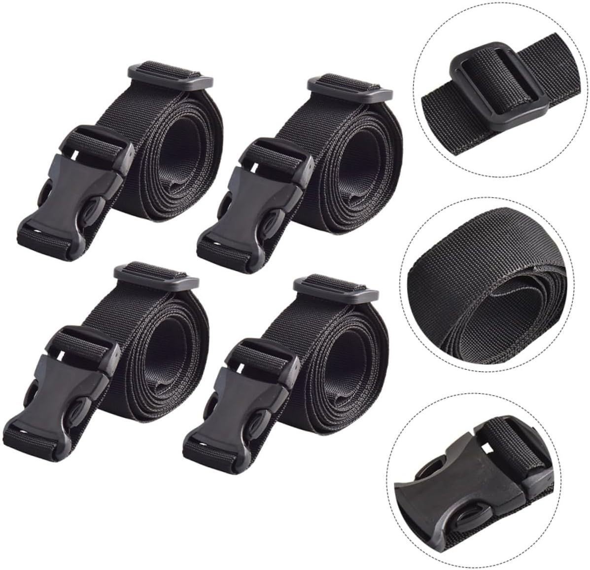 LRXIYODE 4Pcs Tie down Straps for Luggage Outdoor Travel Lashing Straps for Luggage Safety for Hiking and Camping Trips image number 6