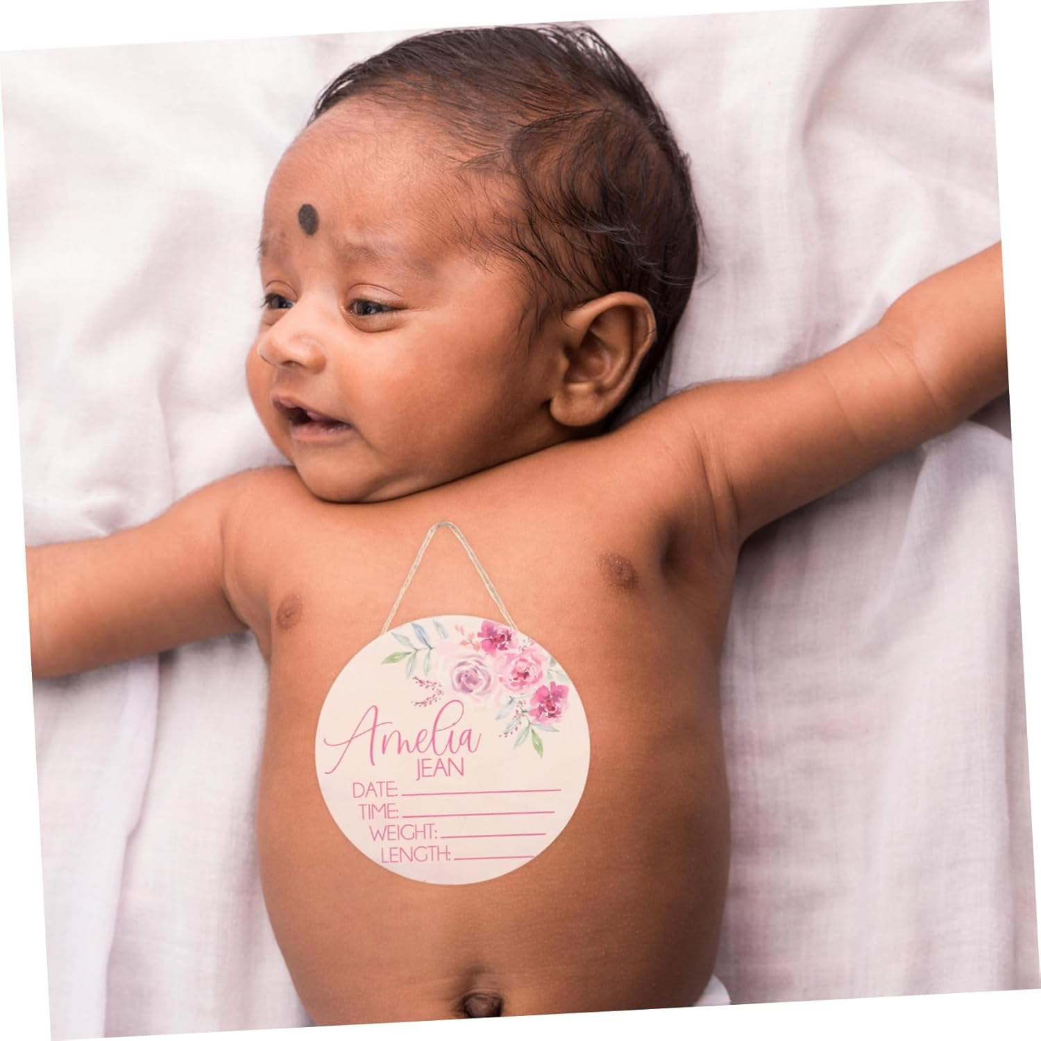 Vaguelly 2Pcs Birth Announcement Sign Name Signs Newborn Welcome for Nursery Decor image number 6