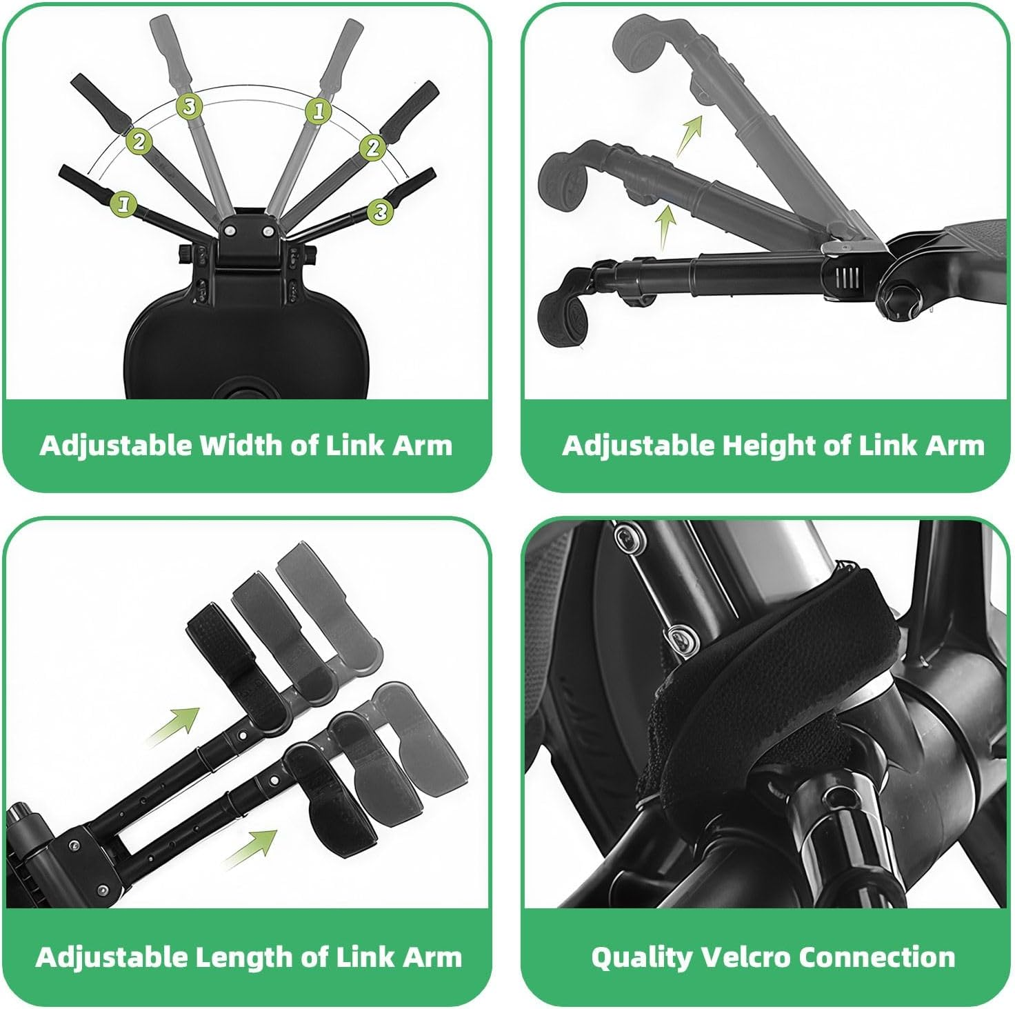 OGL Universal Stroller Board with Seat Attachment &ndash; Stand or Sit Ride-On Stroller Step Board for Toddlers, Adjustable Connector for Most Strollers, Shock-Absorbing Wheels, Holds up to 25Kg image number 4